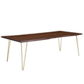 Ardor 96" Live Edge Acacia Wood Acacia Wood Dining Table, Gold Walnut