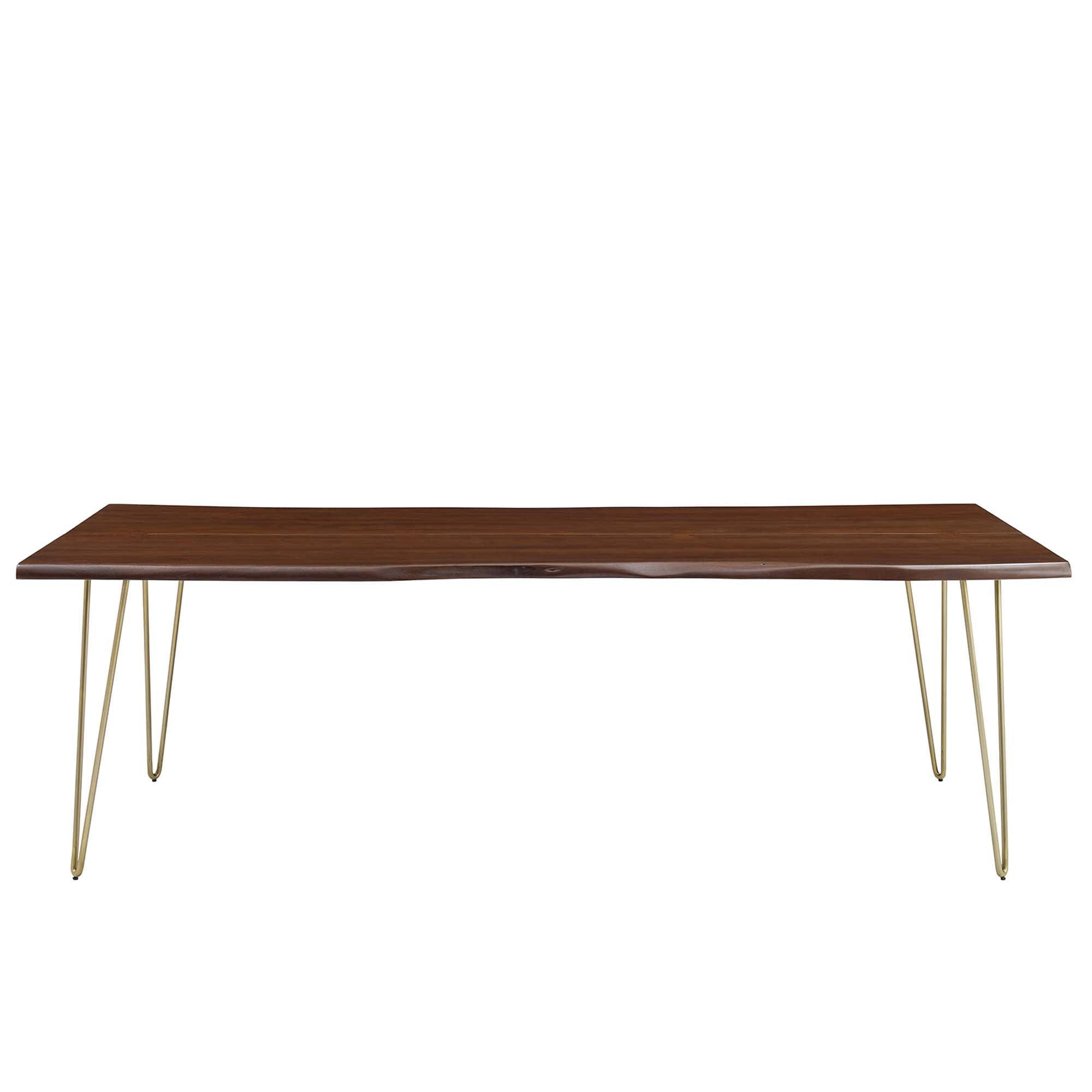 Ardor 96" Live Edge Acacia Wood Acacia Wood Dining Table, Gold Walnut