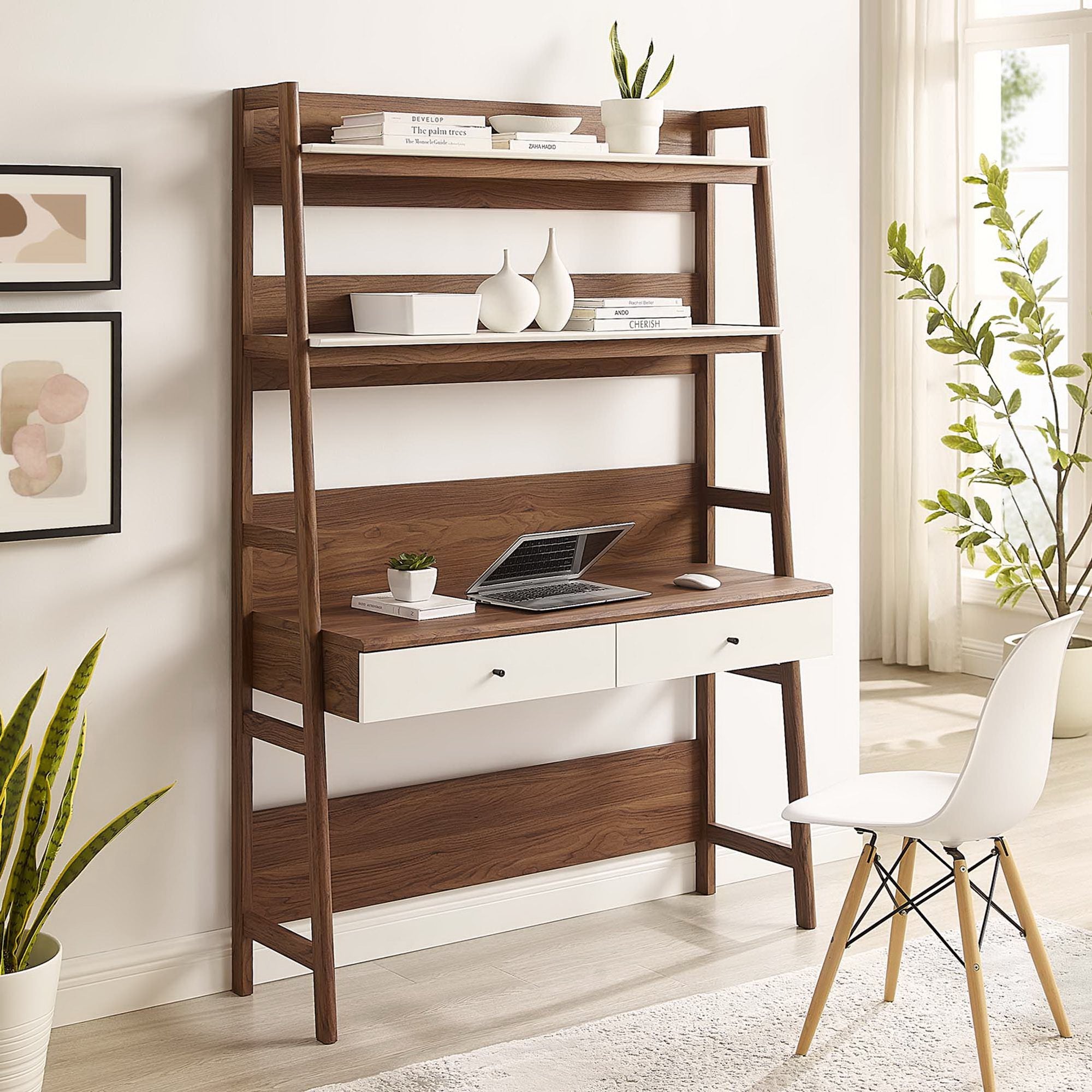 Bixby Office Desk, Walnut White