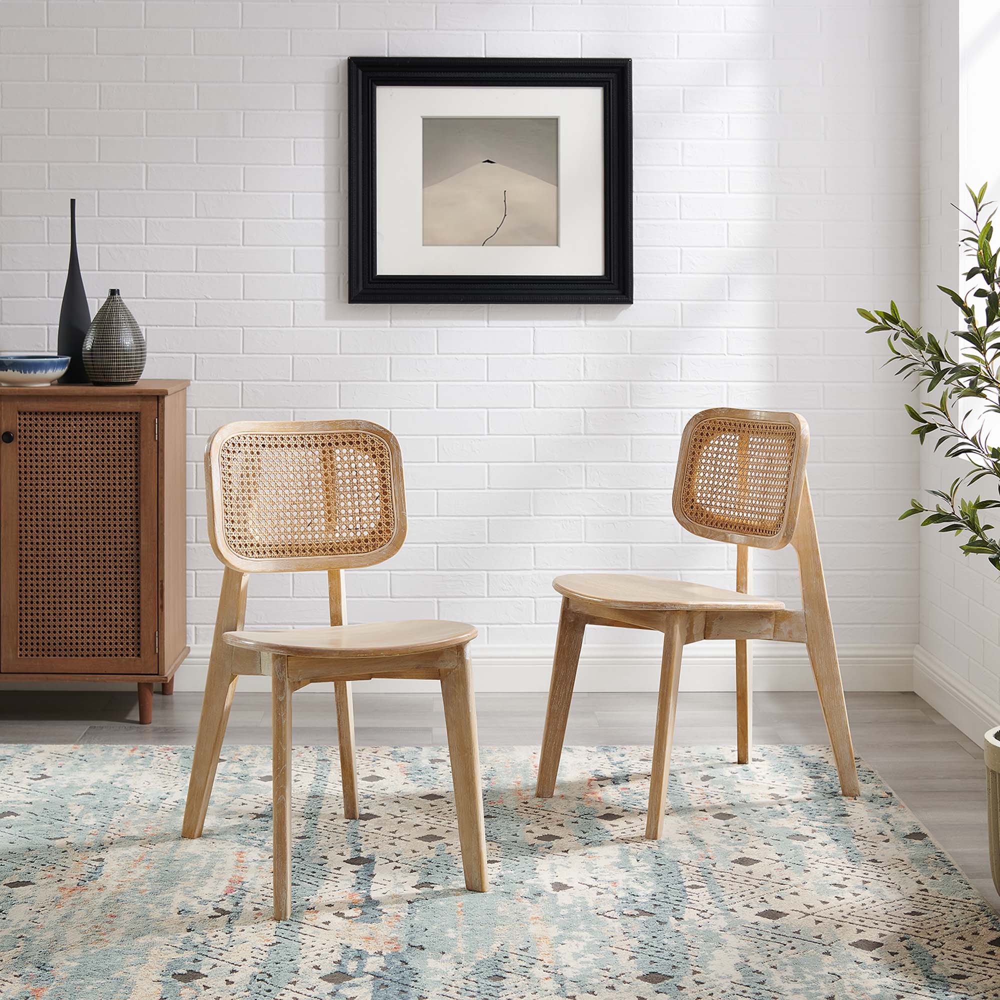 Habitat Wood Dining Side Chair Set of 2, Gray