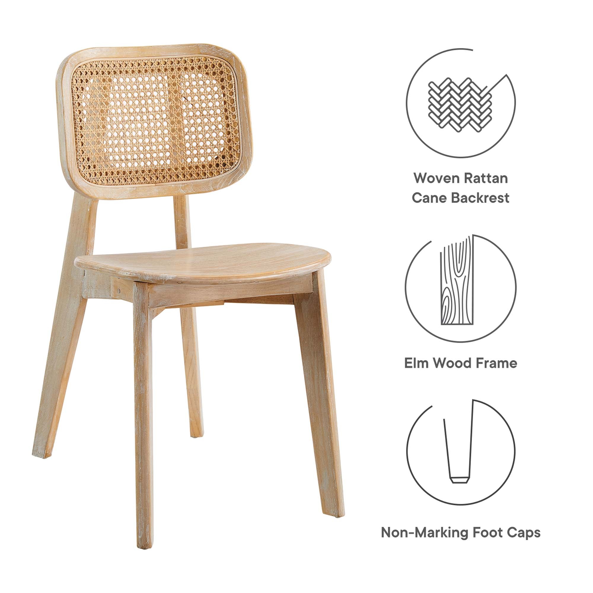 Habitat Wood Dining Side Chair Set of 2, Gray