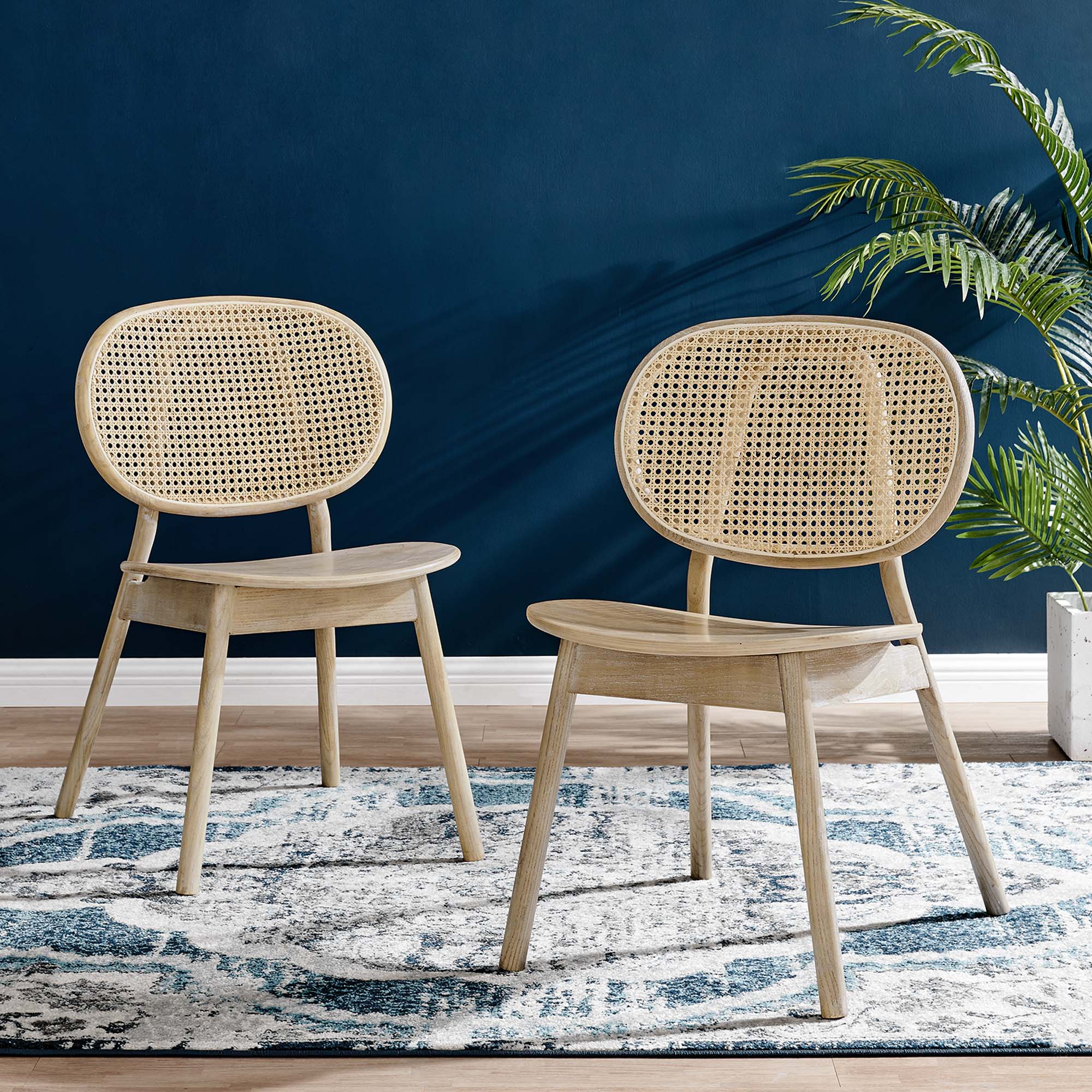 Malina Wood Dining Side Chair Set of 2, Gray