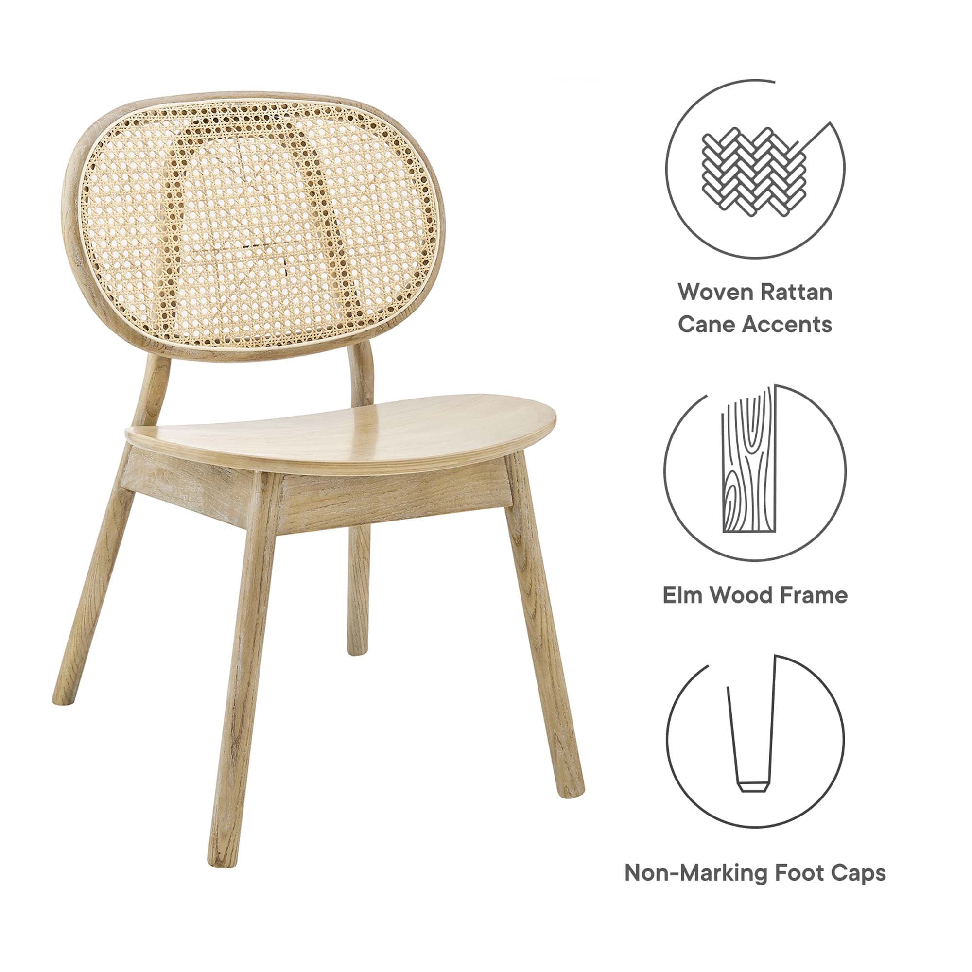 Malina Wood Dining Side Chair Set of 2, Gray