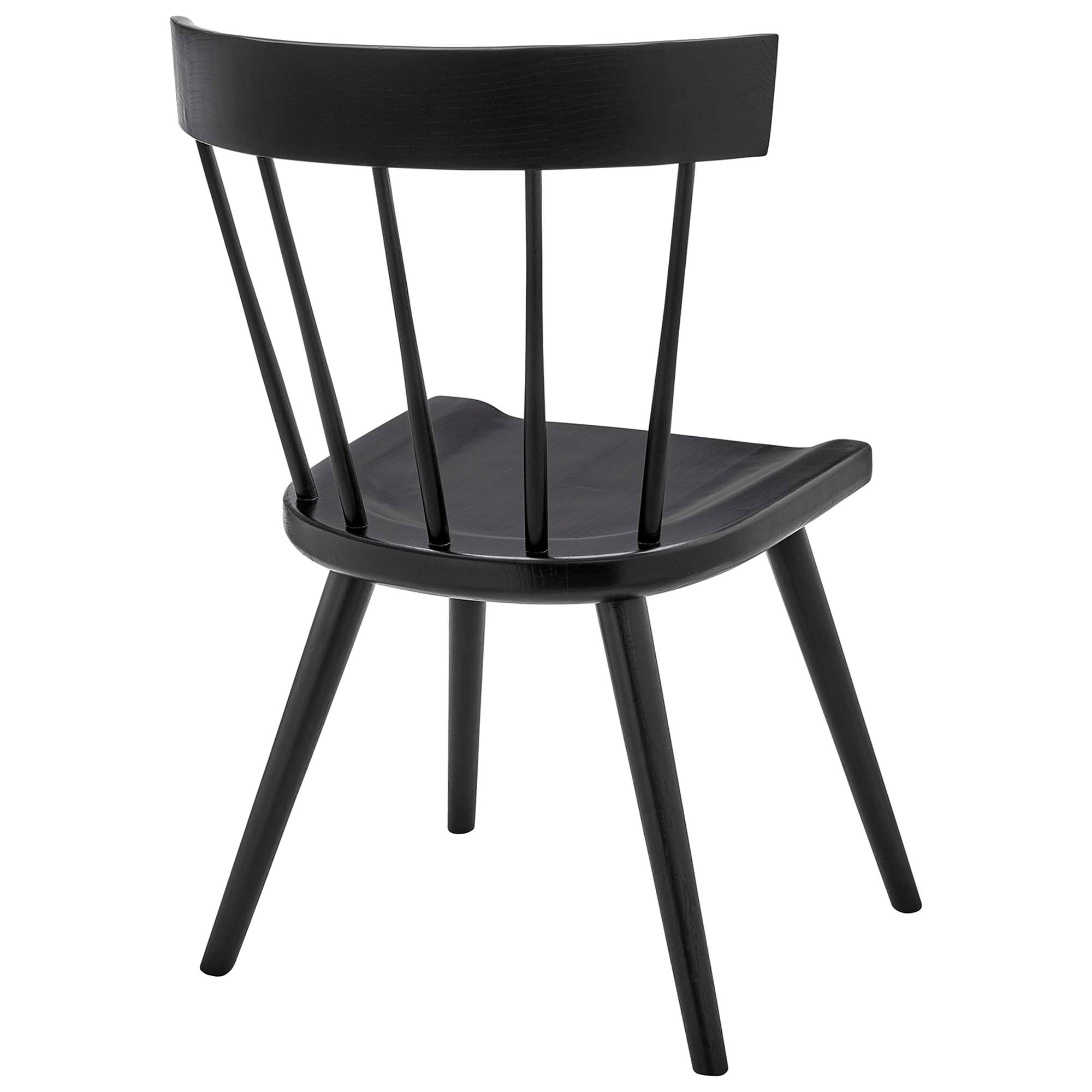 Sutter Wood Dining Side Chair Set of 2, Black