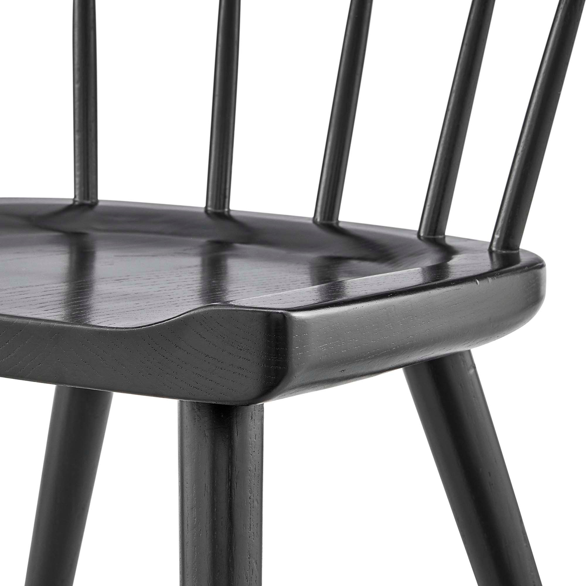 Sutter Wood Dining Side Chair Set of 2, Black