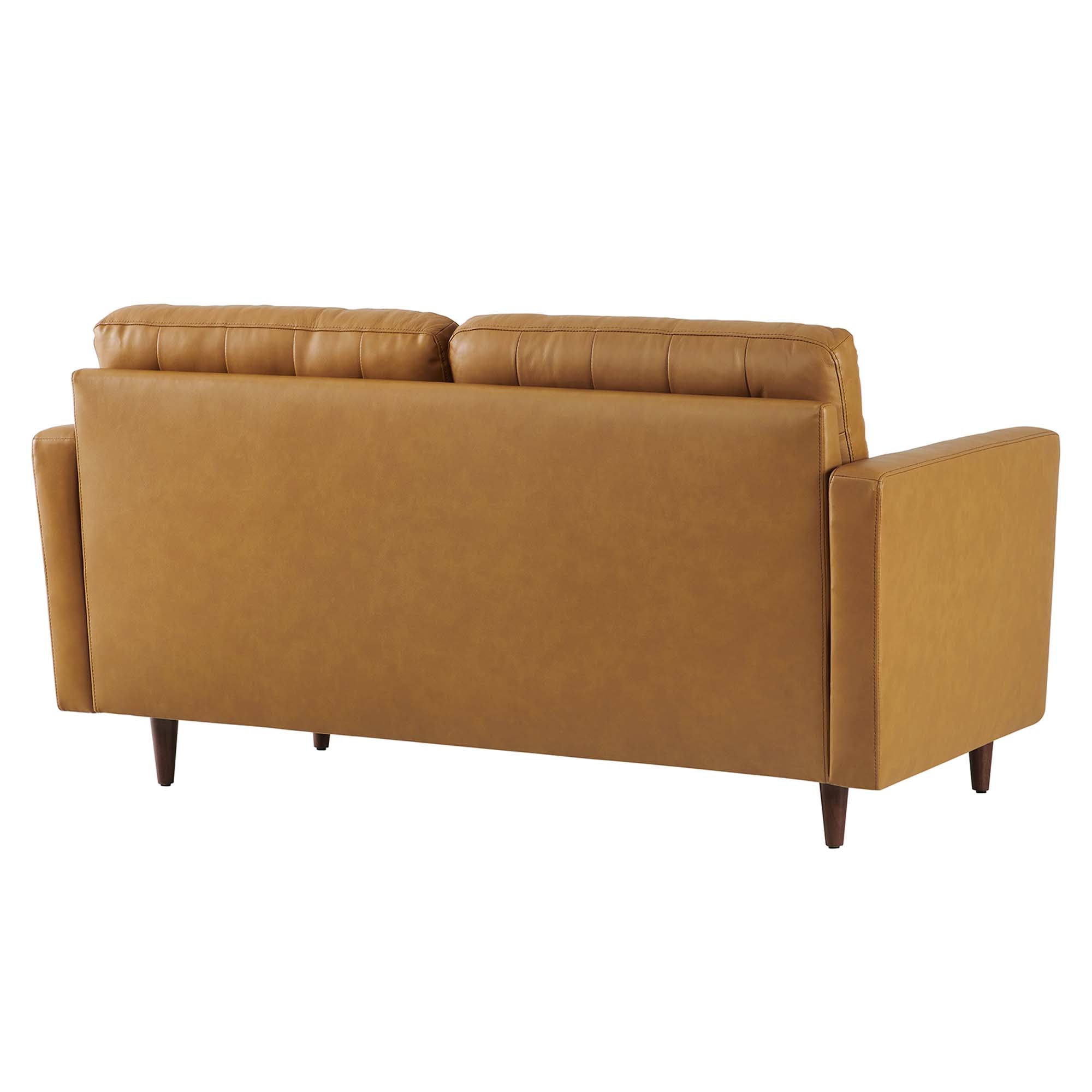 Exalt Tufted Leather Loveseat, Tan