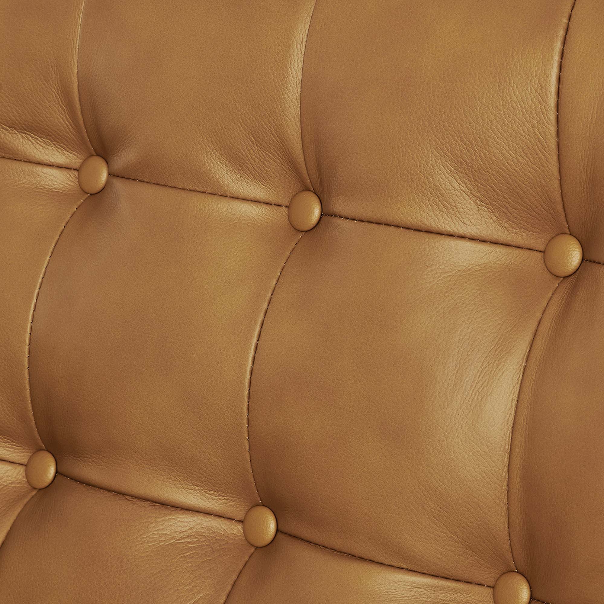 Exalt Tufted Leather Loveseat, Tan