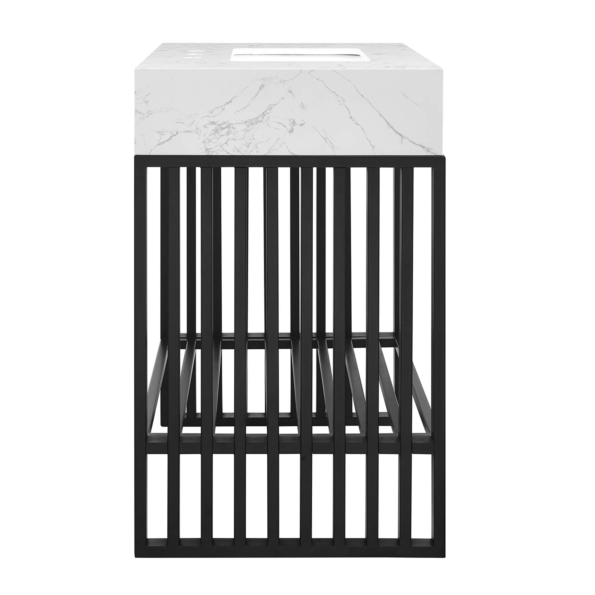 Gridiron 30" Bathroom Vanity, White Black