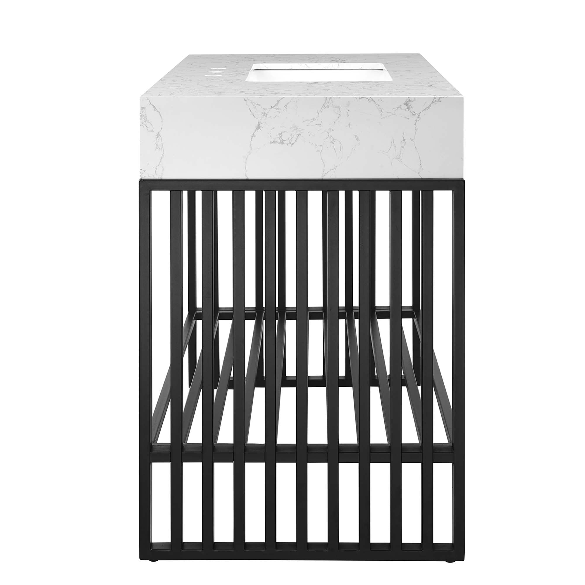 Gridiron 48" Bathroom Vanity, White Black