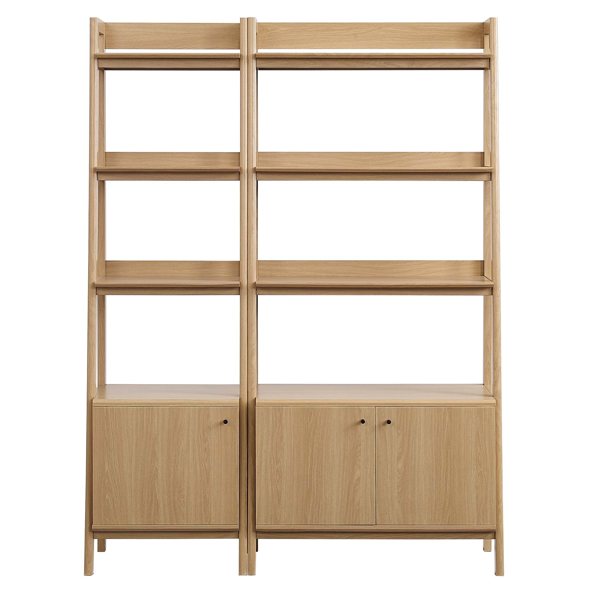 Bixby Wood Bookshelves Set of 2, Oak