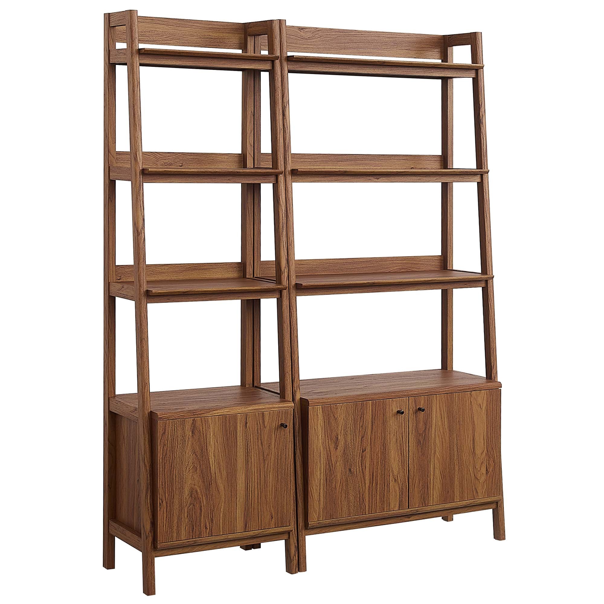 Bixby Wood Bookshelves Set of 2, Walnut