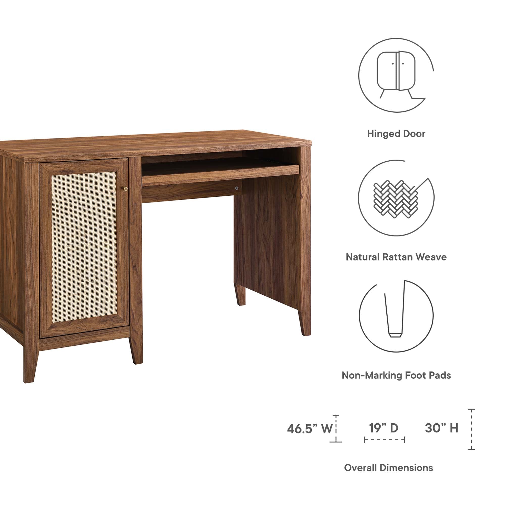 Soma 47" Office Desk, Walnut