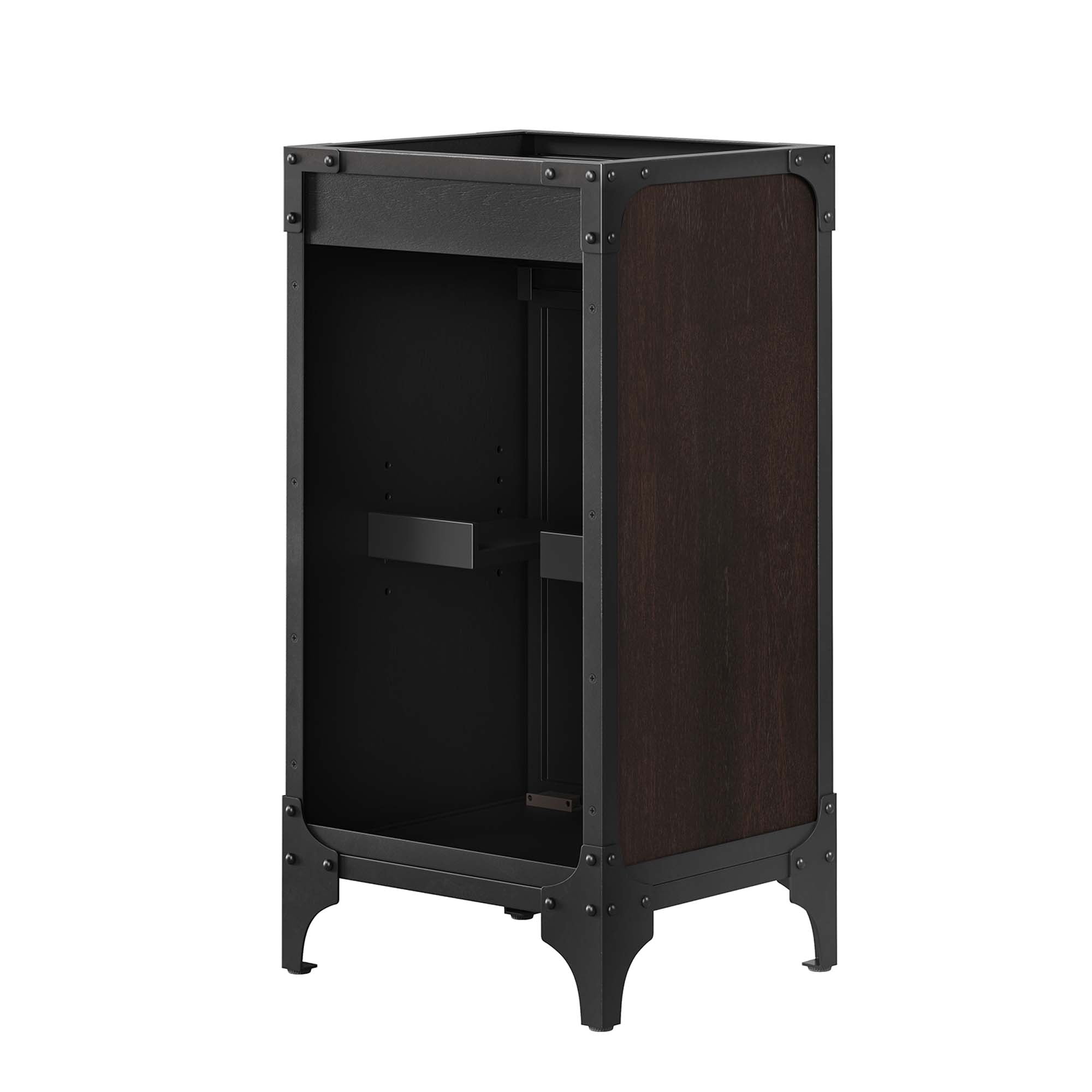 Steamforge 18" Bathroom Vanity Cabinet (Sink Basin Not Included), Black Walnut