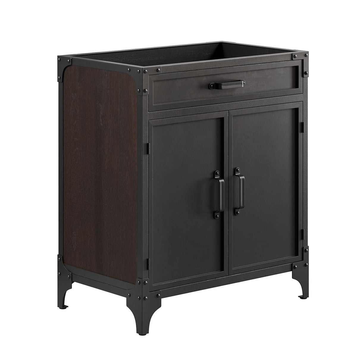 Steamforge 30" Bathroom Vanity Cabinet (Sink Basin Not Included), Black Walnut
