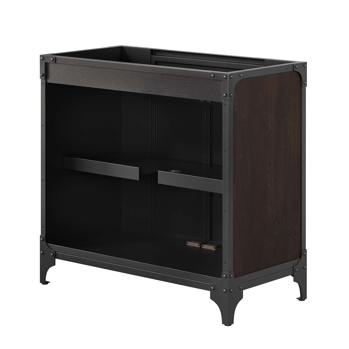 Steamforge 36" Bathroom Vanity Cabinet (Sink Basin Not Included), Black Walnut