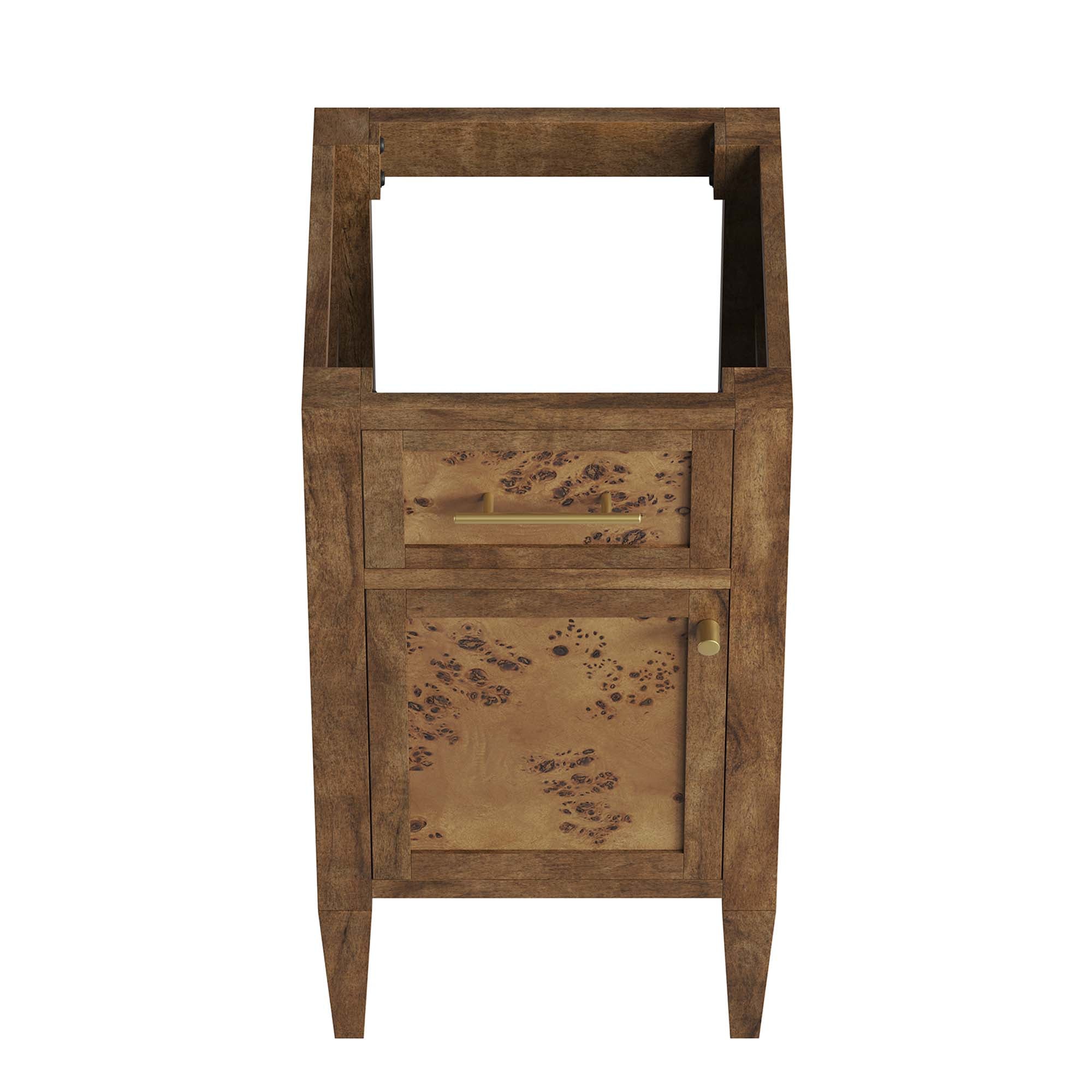 Elysian 18" Wood Bathroom Vanity Cabinet (Sink Basin Not Included), Brown