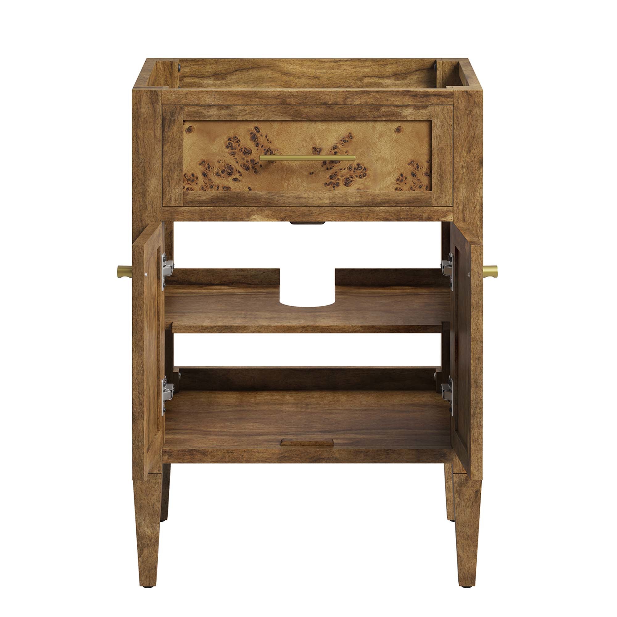 Elysian 24" Wood Bathroom Vanity Cabinet (Sink Basin Not Included), Brown