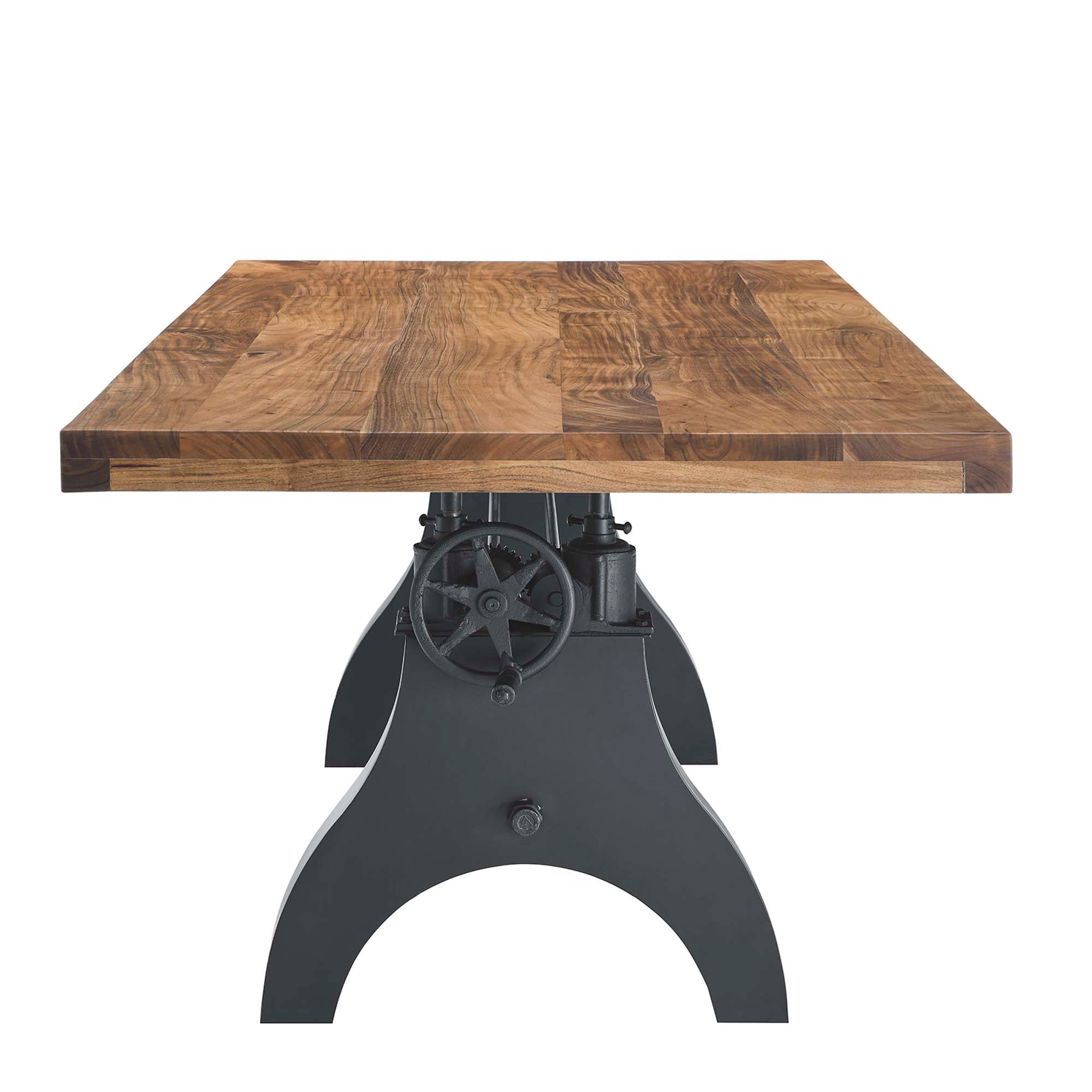 Genuine 96" Crank Adjustable Height Dining and Conference Table, Black Natural