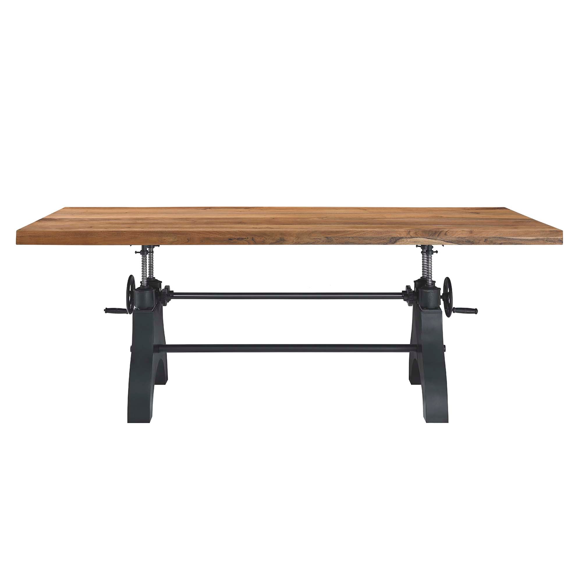 Genuine 96" Crank Adjustable Height Dining and Conference Table, Black Natural