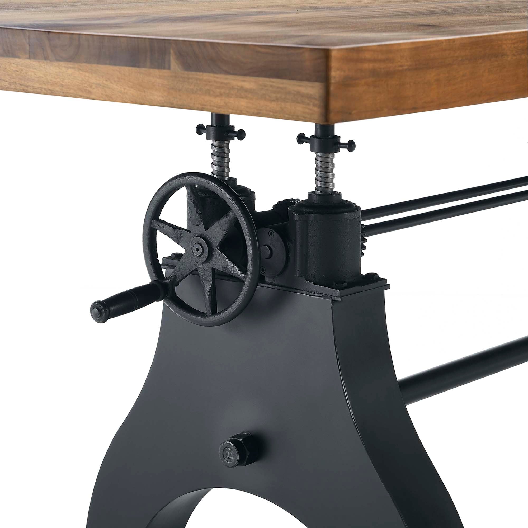 Genuine 96" Crank Adjustable Height Dining and Conference Table, Black Natural