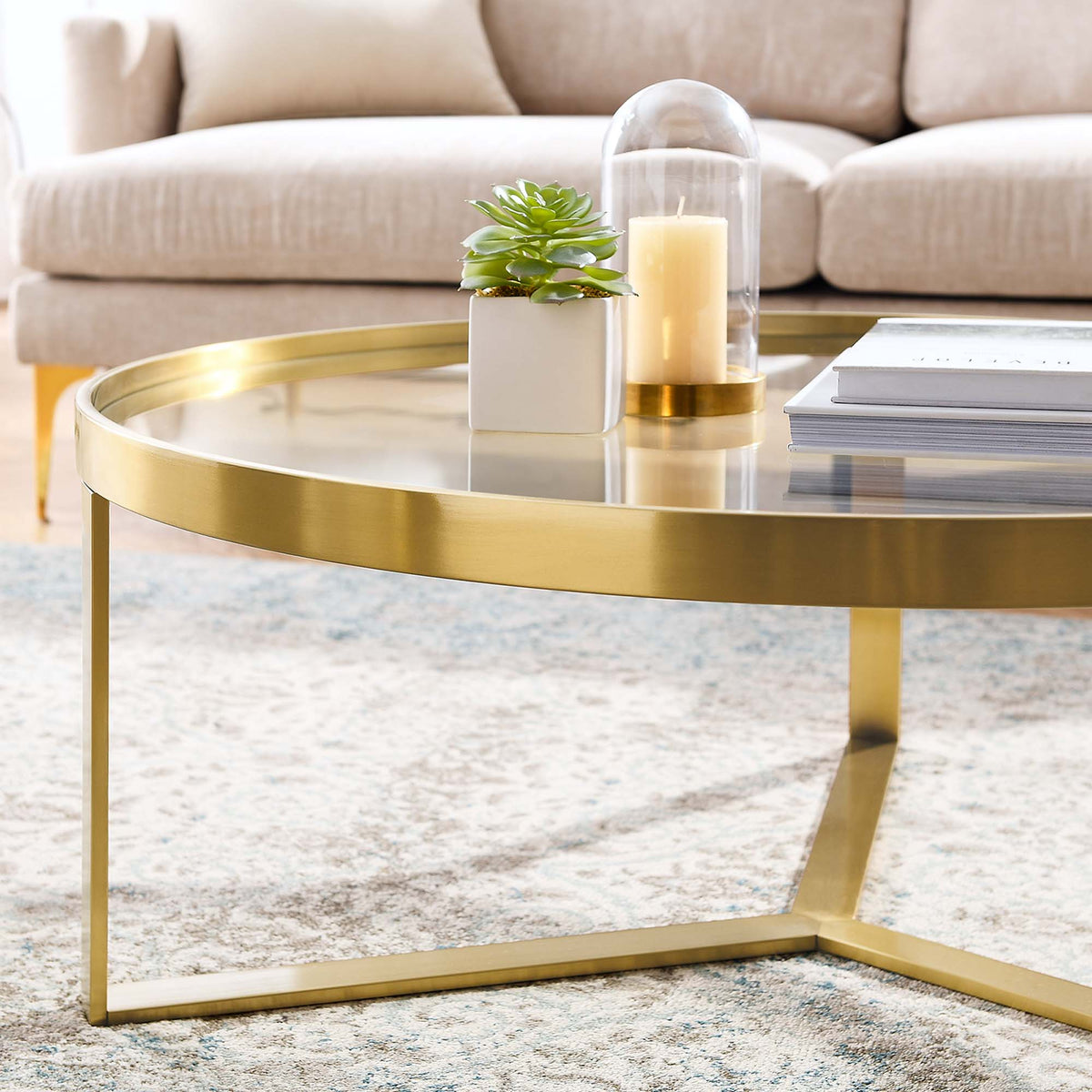 Relay Coffee Table, Gold