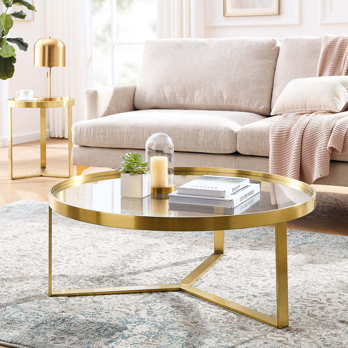 Relay Coffee Table, Gold