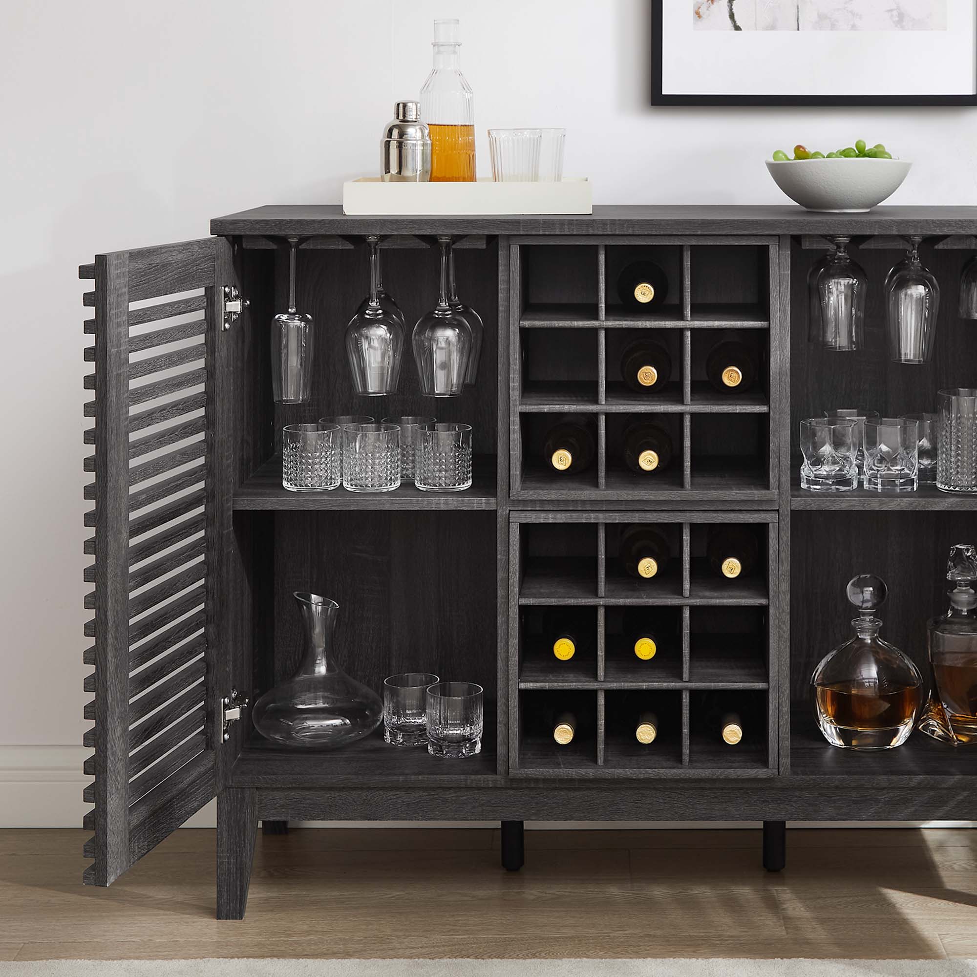 Render Bar Cabinet, Charcoal