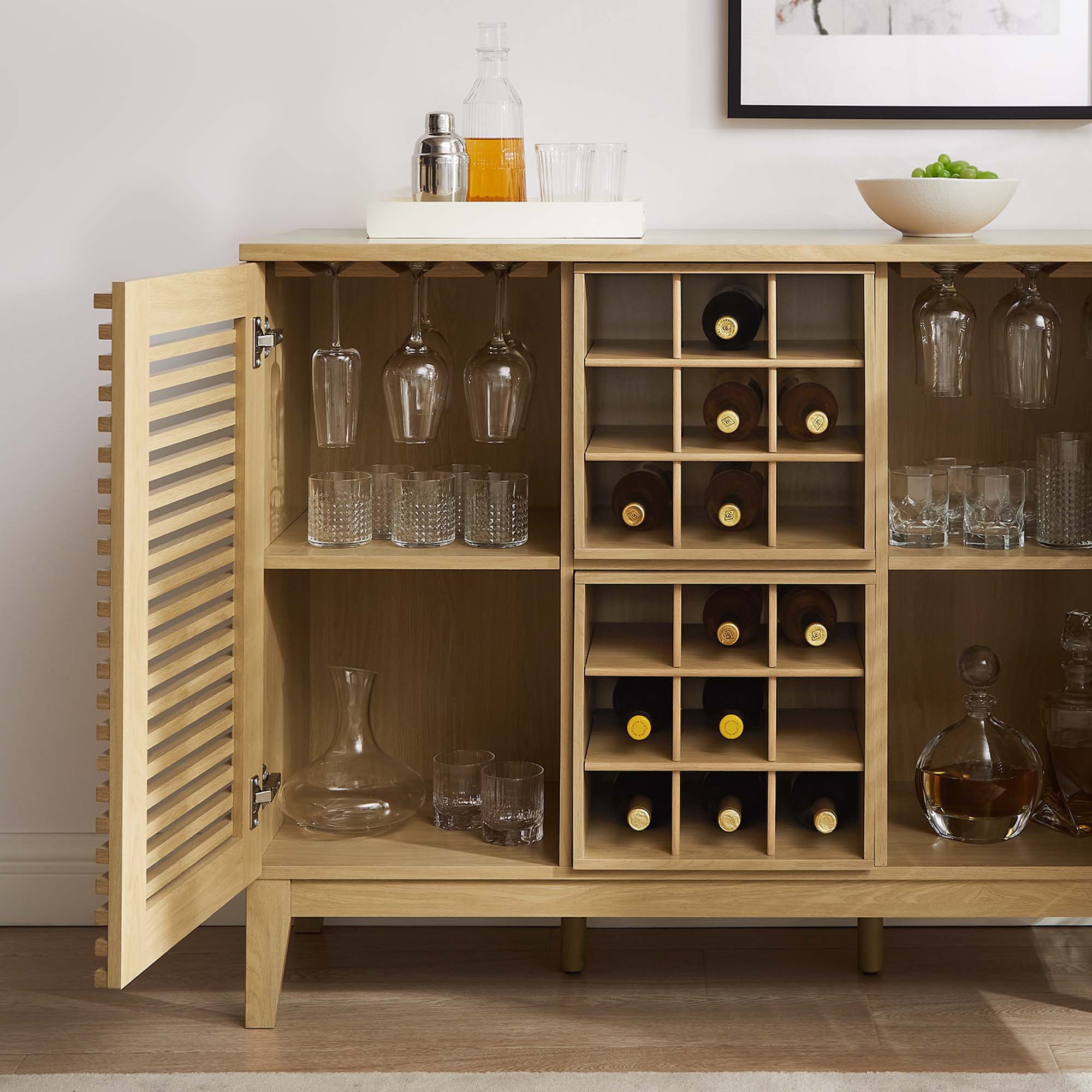 Render Bar Cabinet, Oak