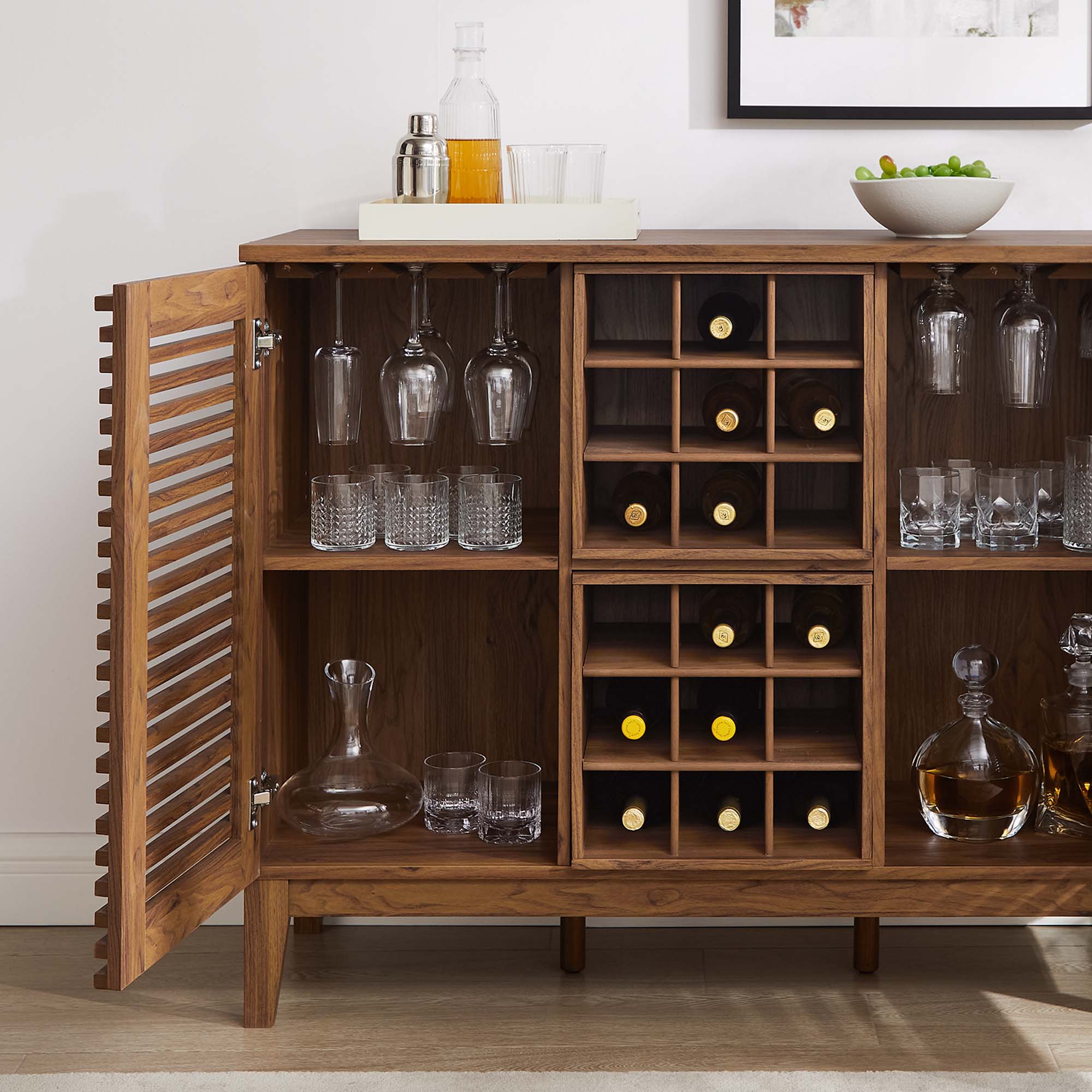 Render Bar Cabinet, Walnut