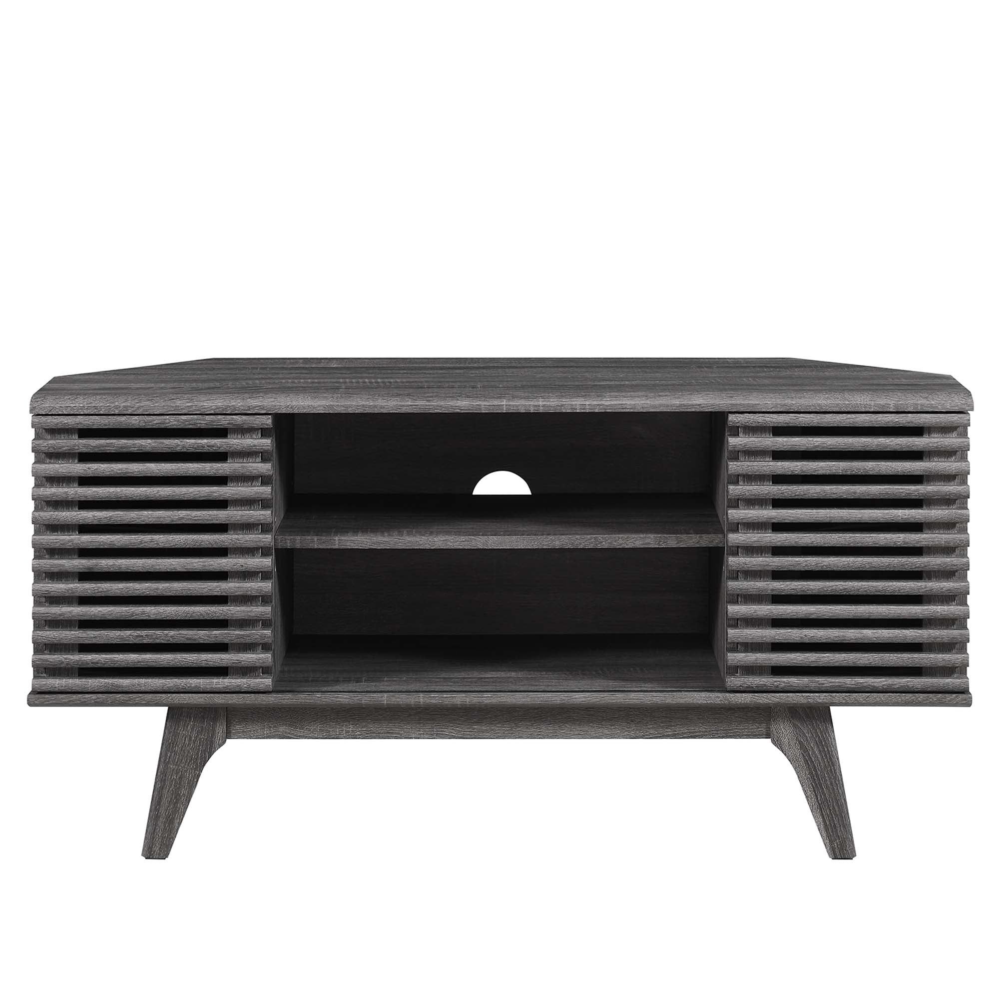 Render 46" Corner TV Stand, Charcoal
