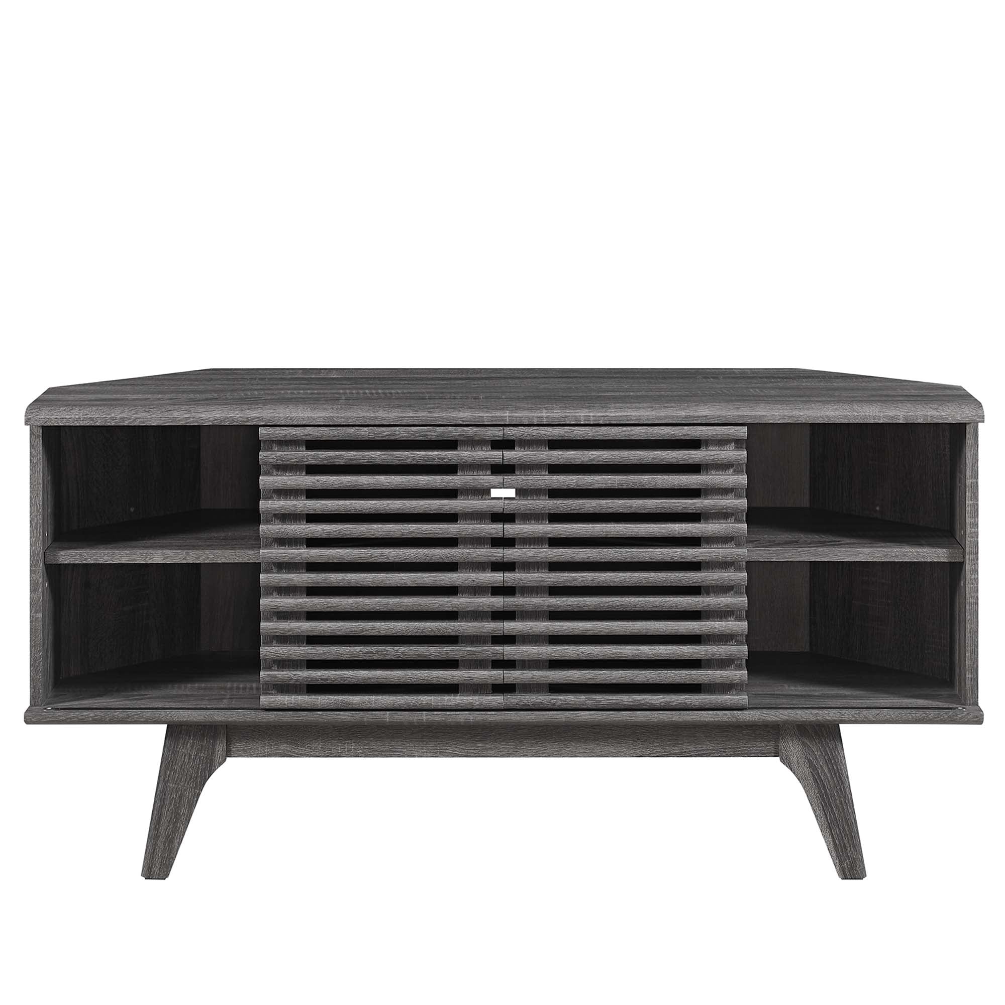 Render 46" Corner TV Stand, Charcoal