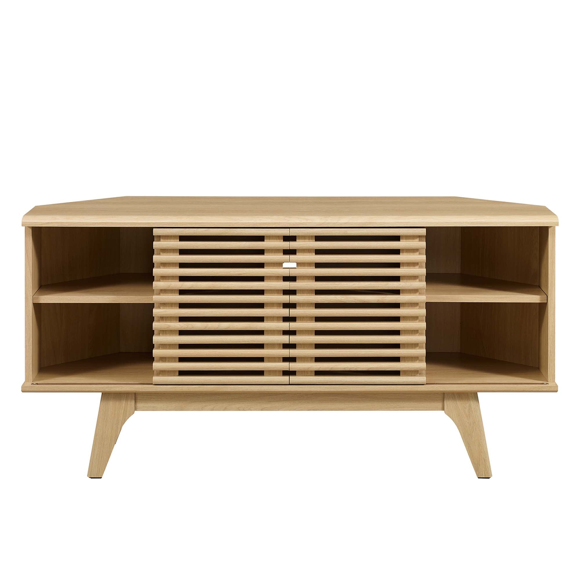 Render 46" Corner TV Stand, Oak