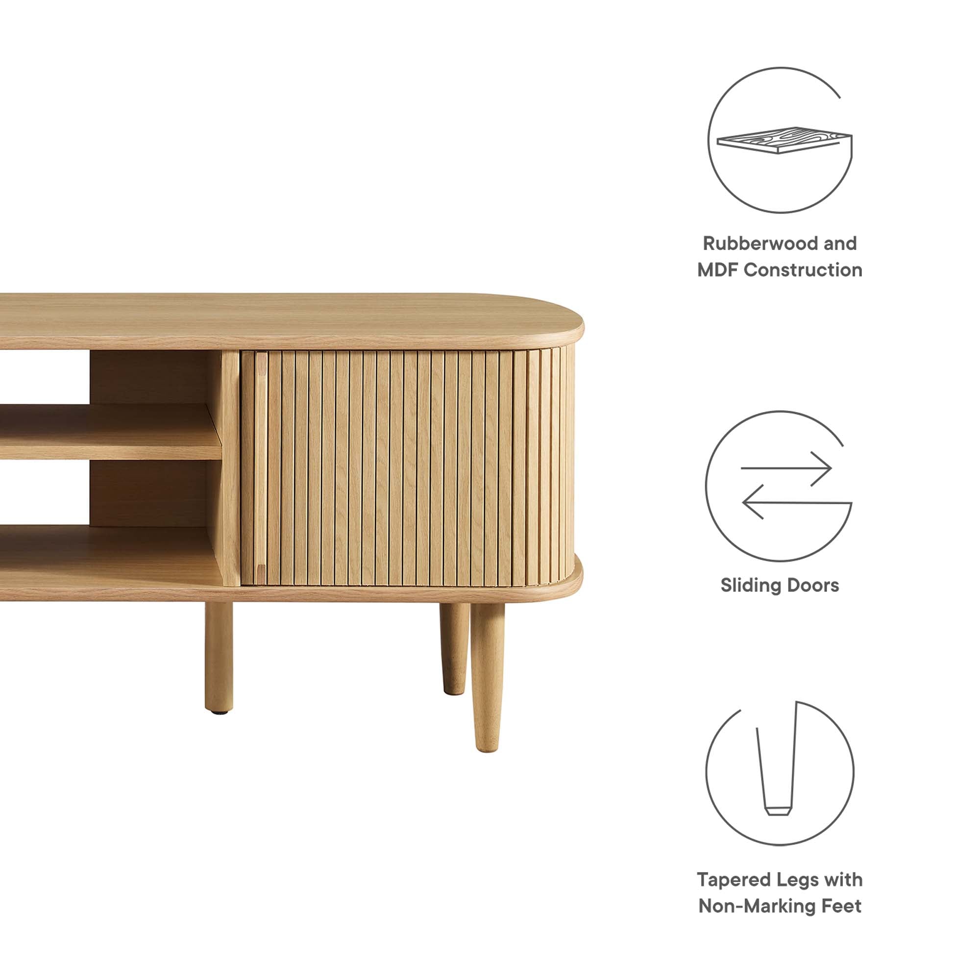 Contour 55" TV Stand, Oak