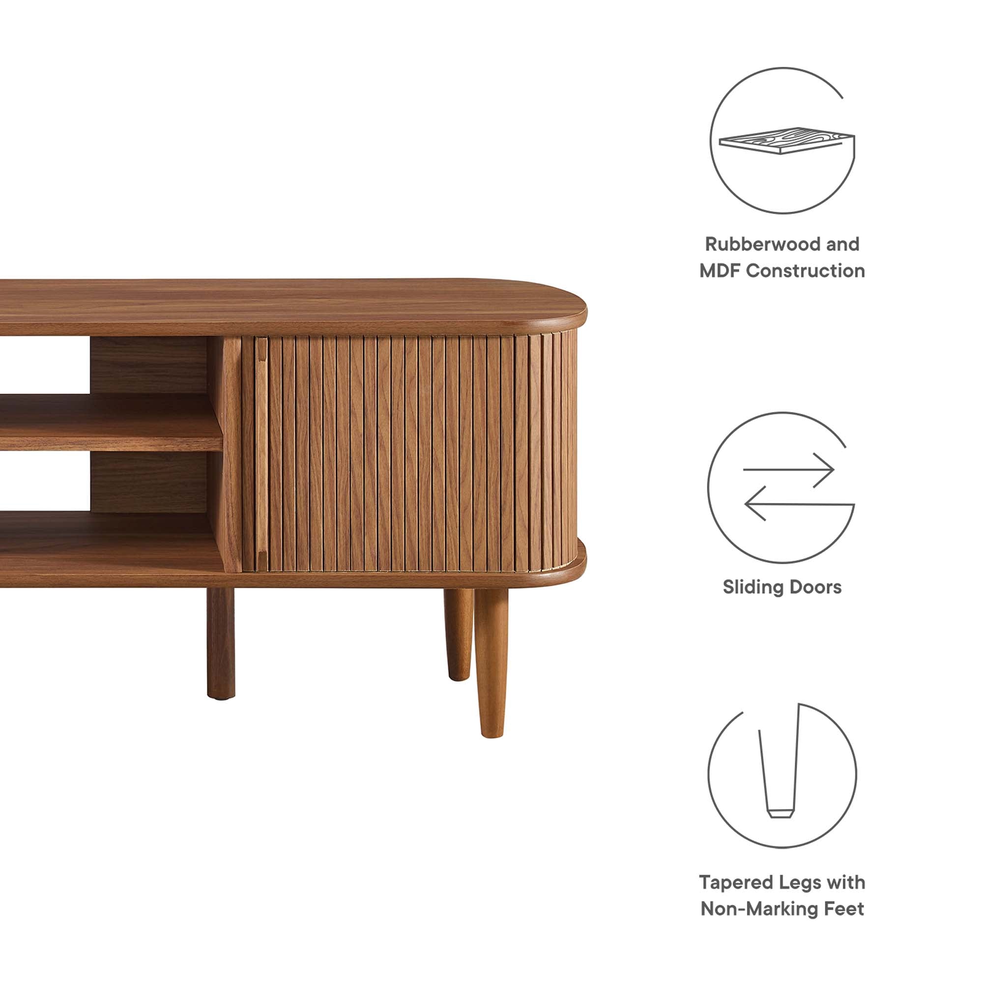 Contour 55" TV Stand, Walnut
