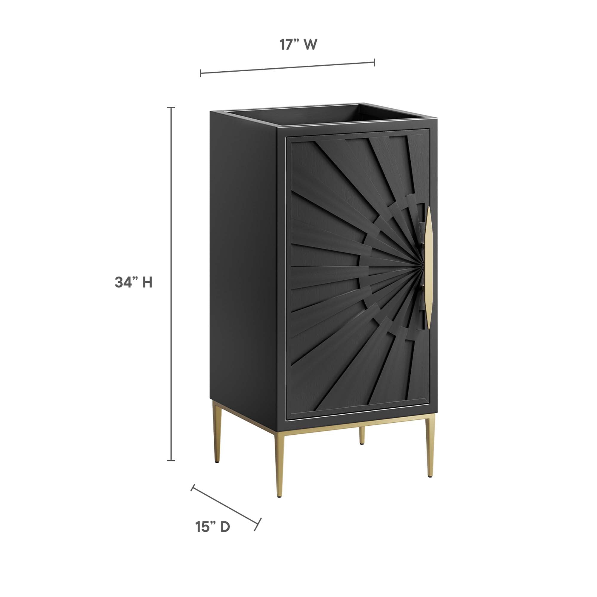 Awaken 18" Bathroom Vanity Cabinet, Black