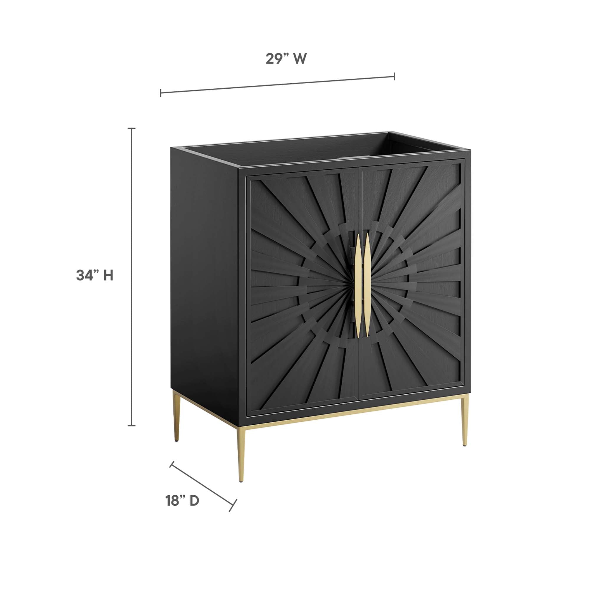 Awaken 30" Bathroom Vanity Cabinet, Black