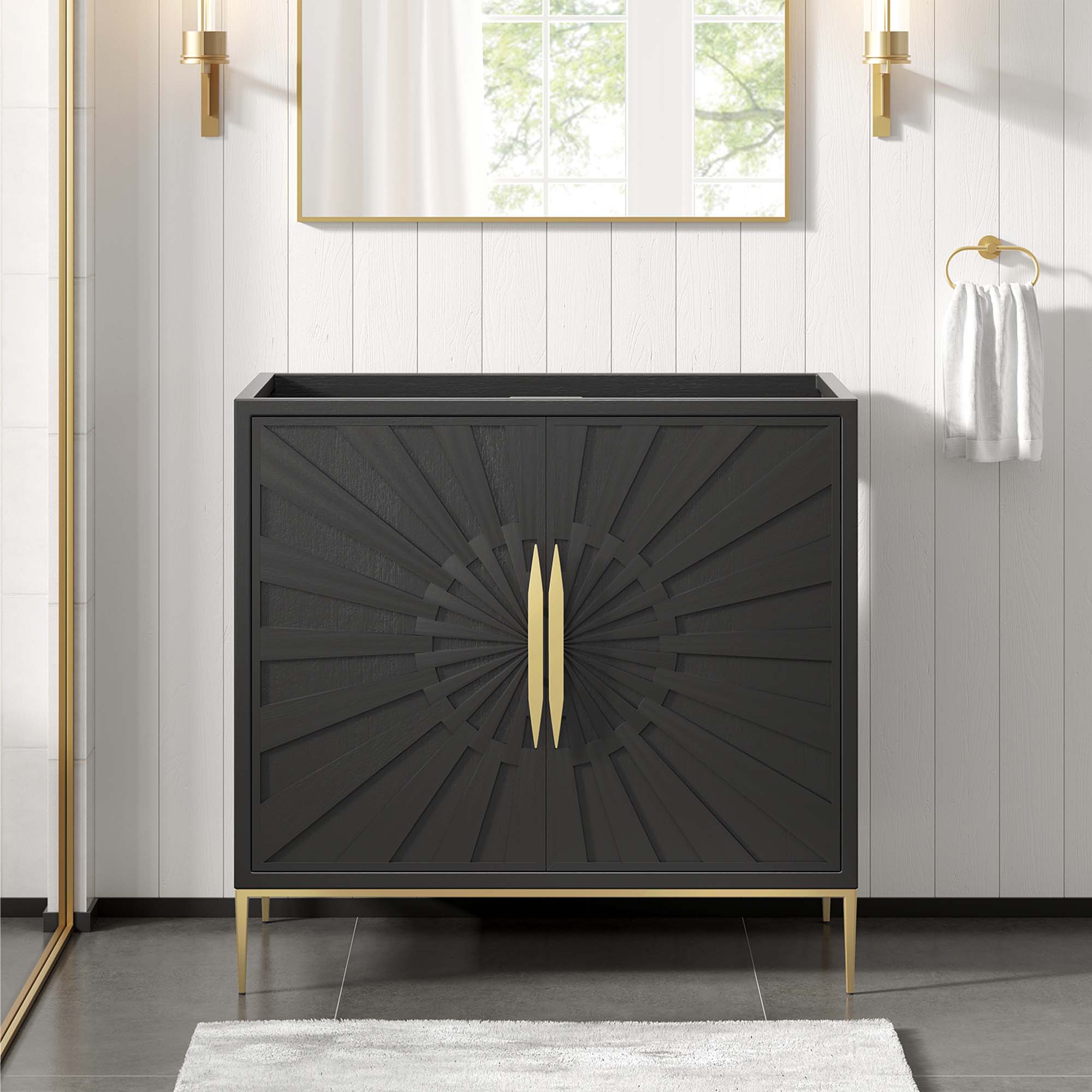 Awaken 36" Bathroom Vanity Cabinet, Black