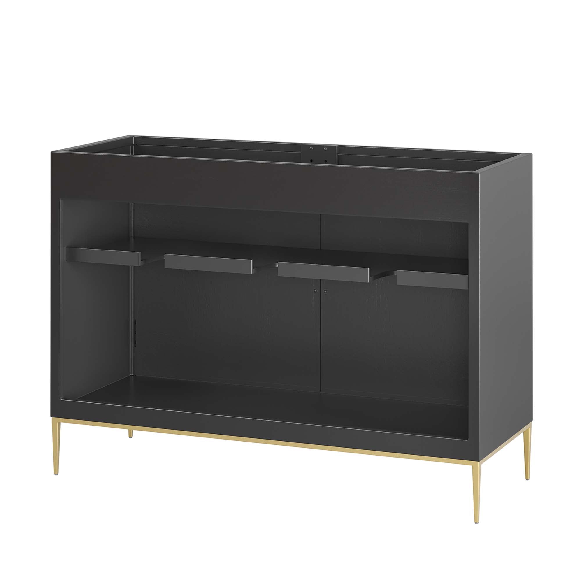 Awaken 48" Double or Single Sink Compatible (Not Included) Bathroom Vanity Cabinet, Black