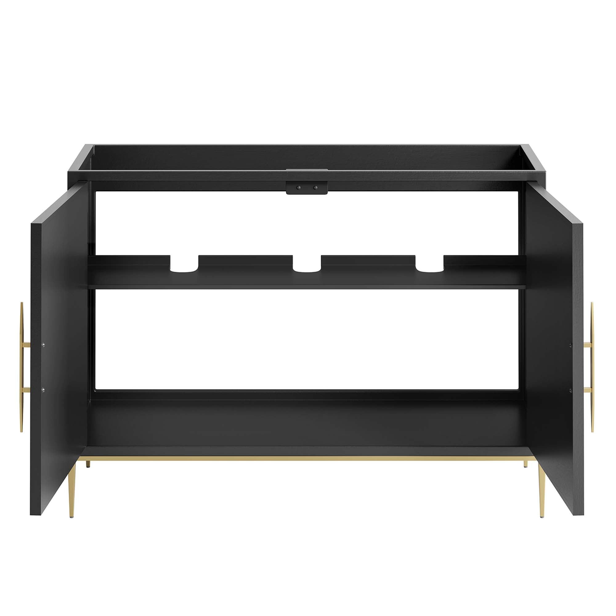 Awaken 48" Double or Single Sink Compatible (Not Included) Bathroom Vanity Cabinet, Black