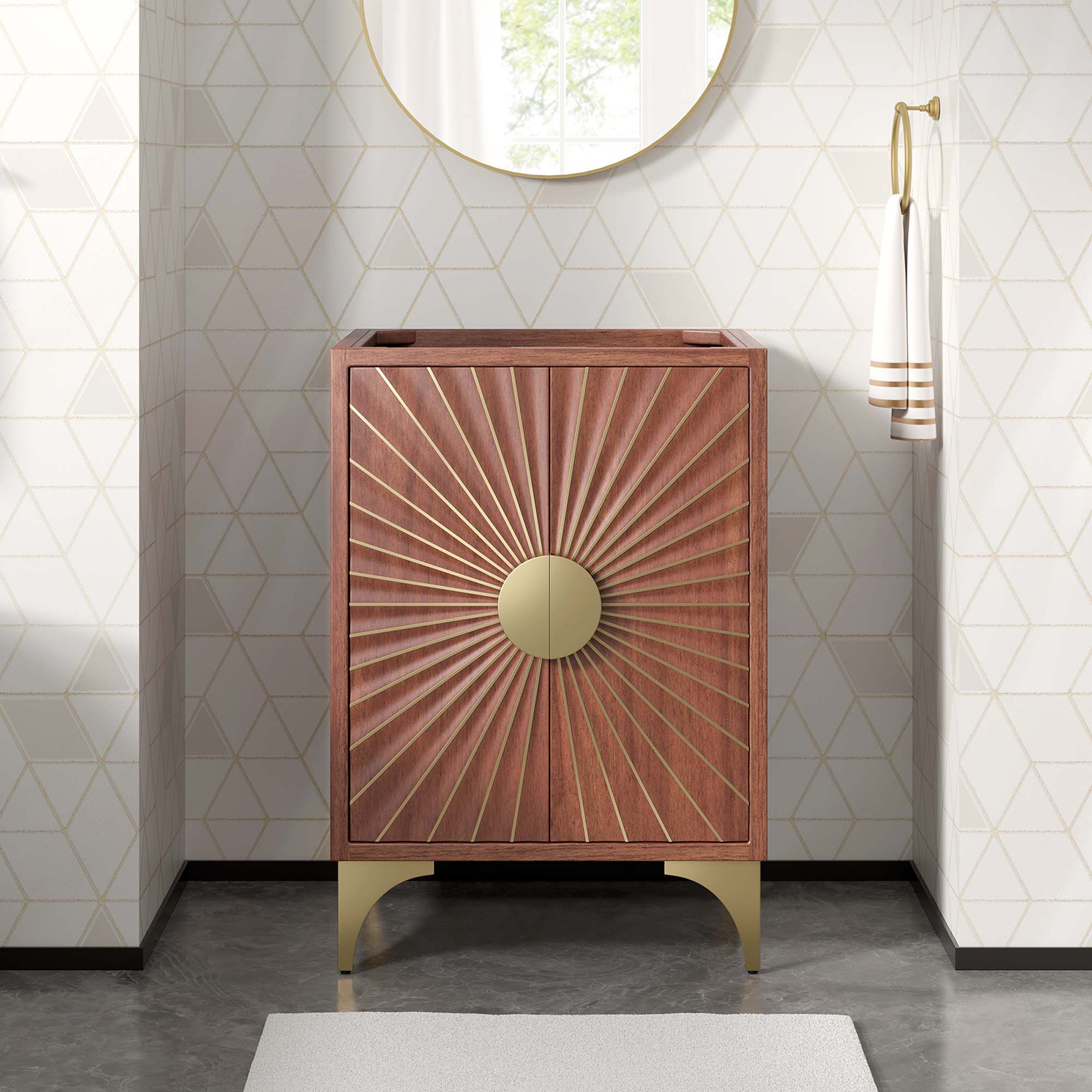 Daylight 24" Bathroom Vanity Cabinet, Walnut
