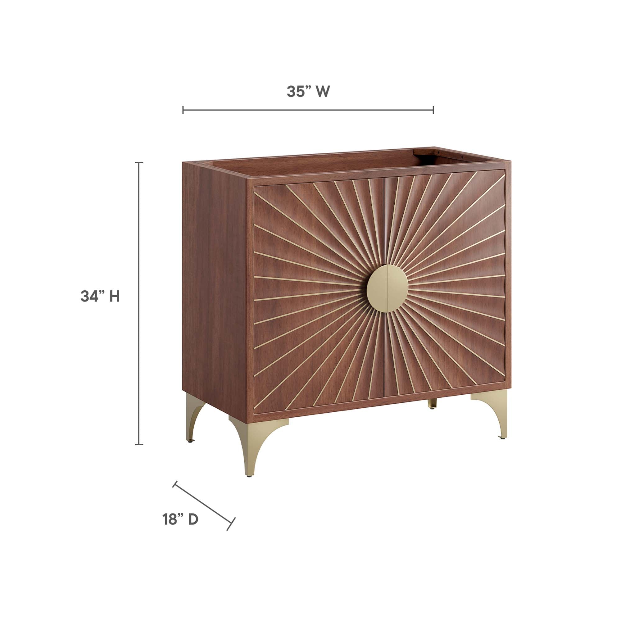 Daylight 36" Bathroom Vanity Cabinet, Walnut