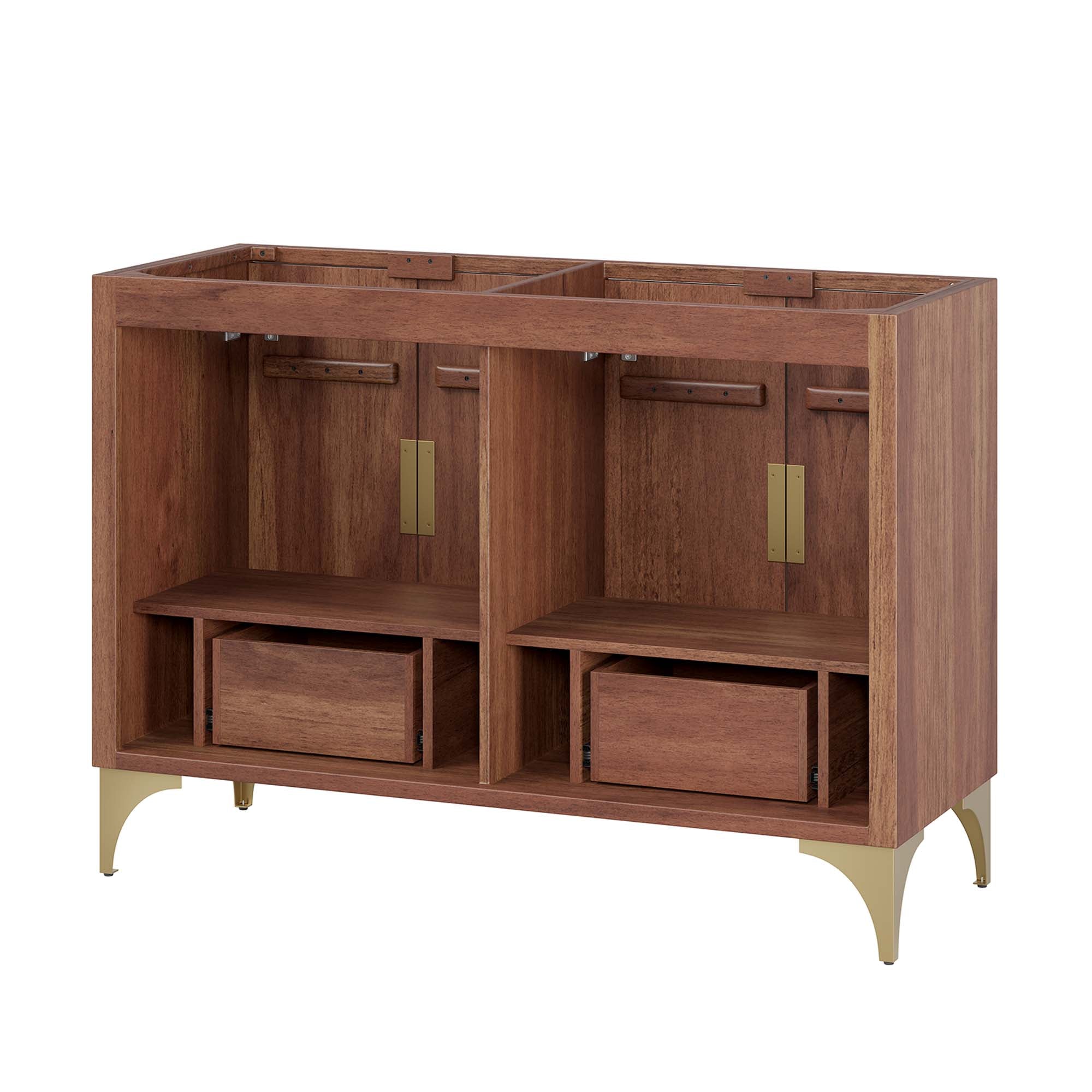 Daylight 48" Double Sink Compatible (Not Included) Bathroom Vanity Cabinet, Walnut