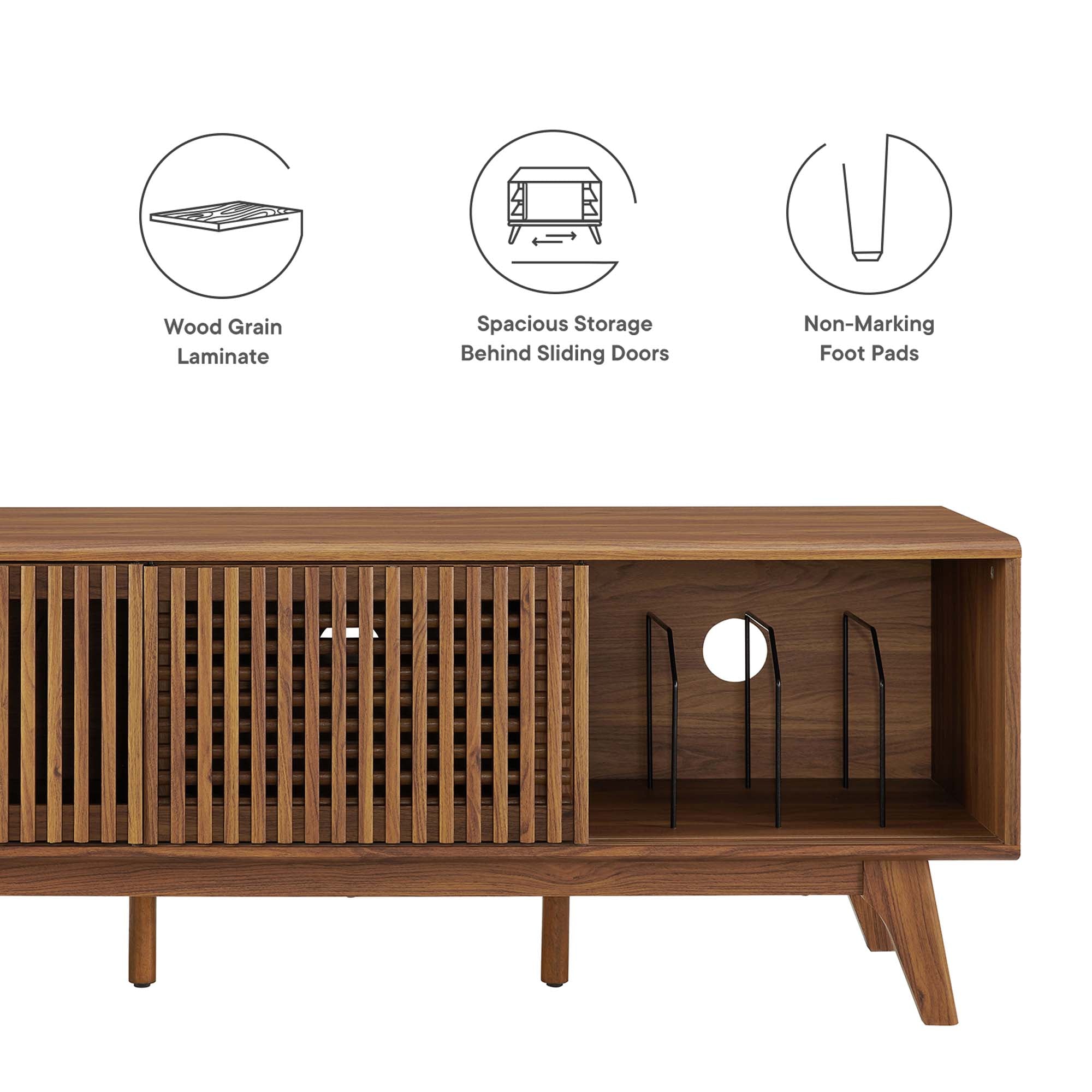 Iterate 59" TV Stand, Walnut