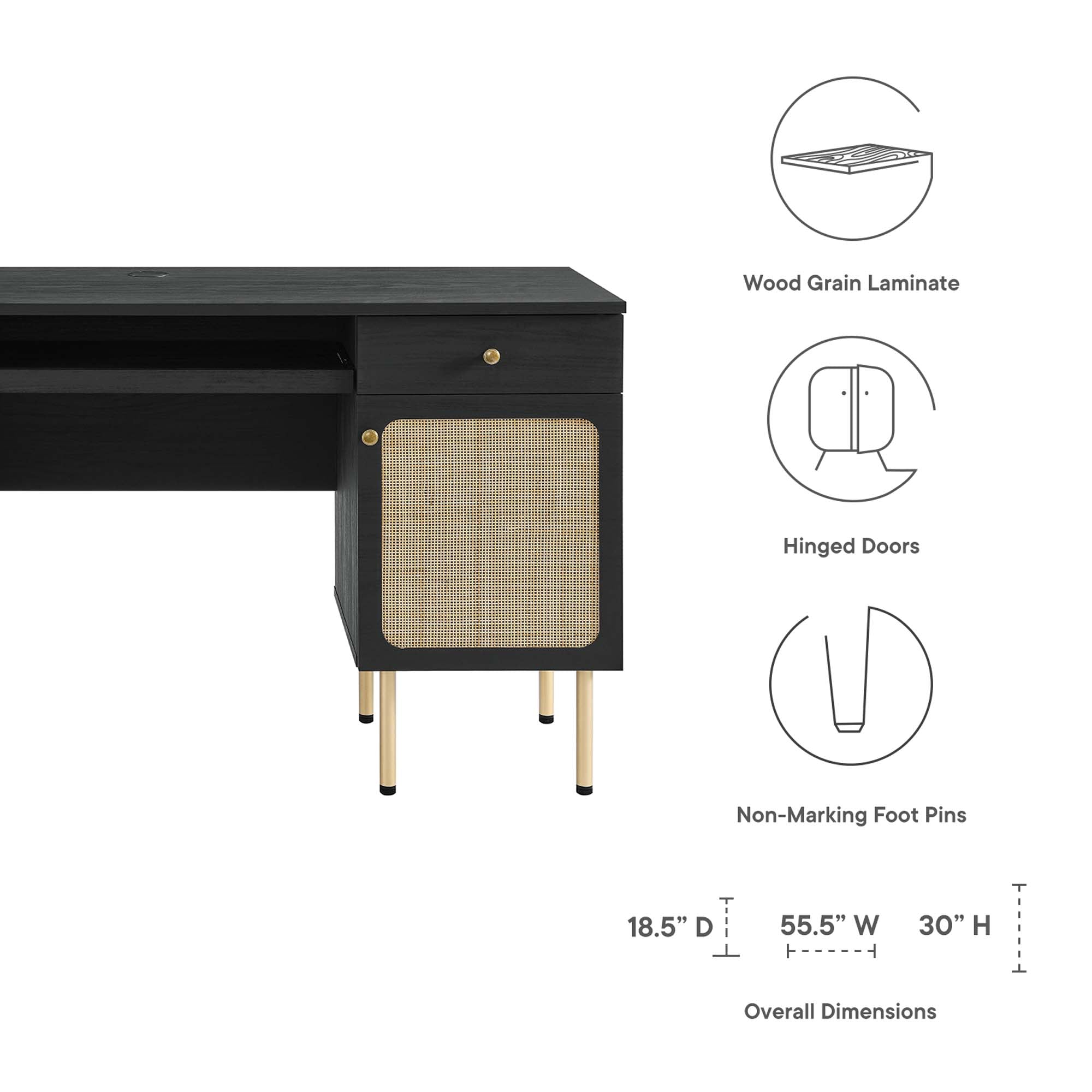 Chaucer Office Desk, Black