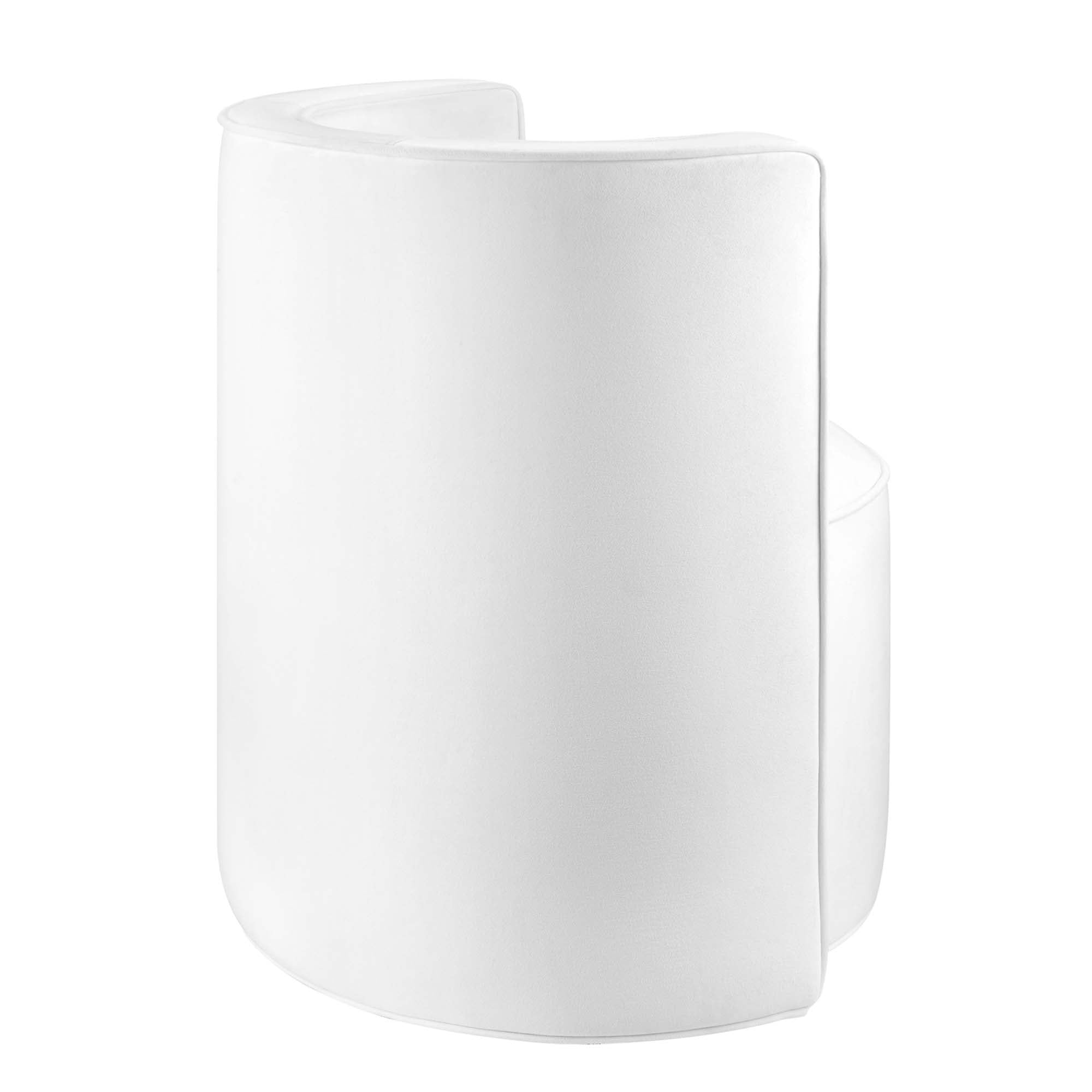 Della Performance Velvet Fabric Swivel Chair, White