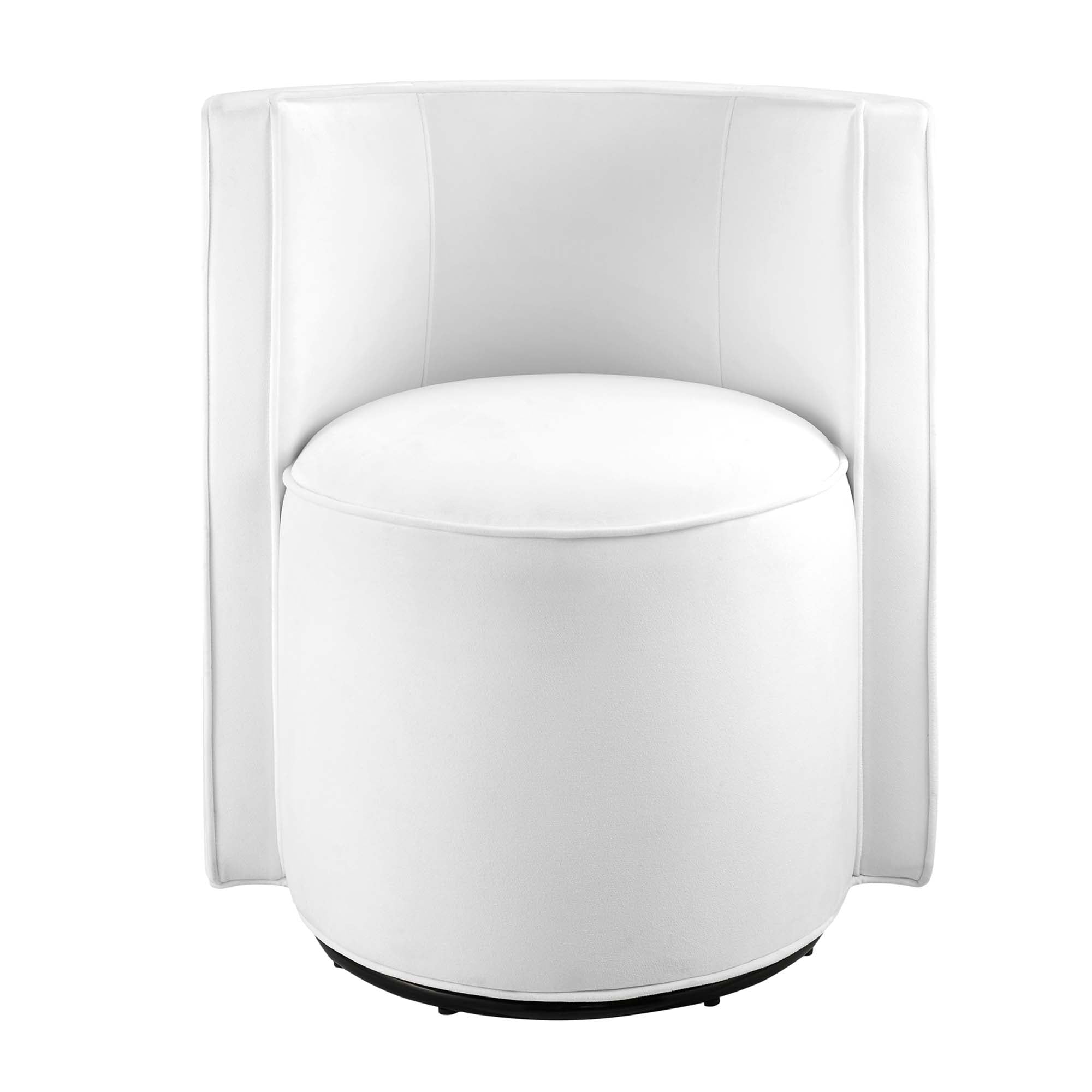Della Performance Velvet Fabric Swivel Chair, White