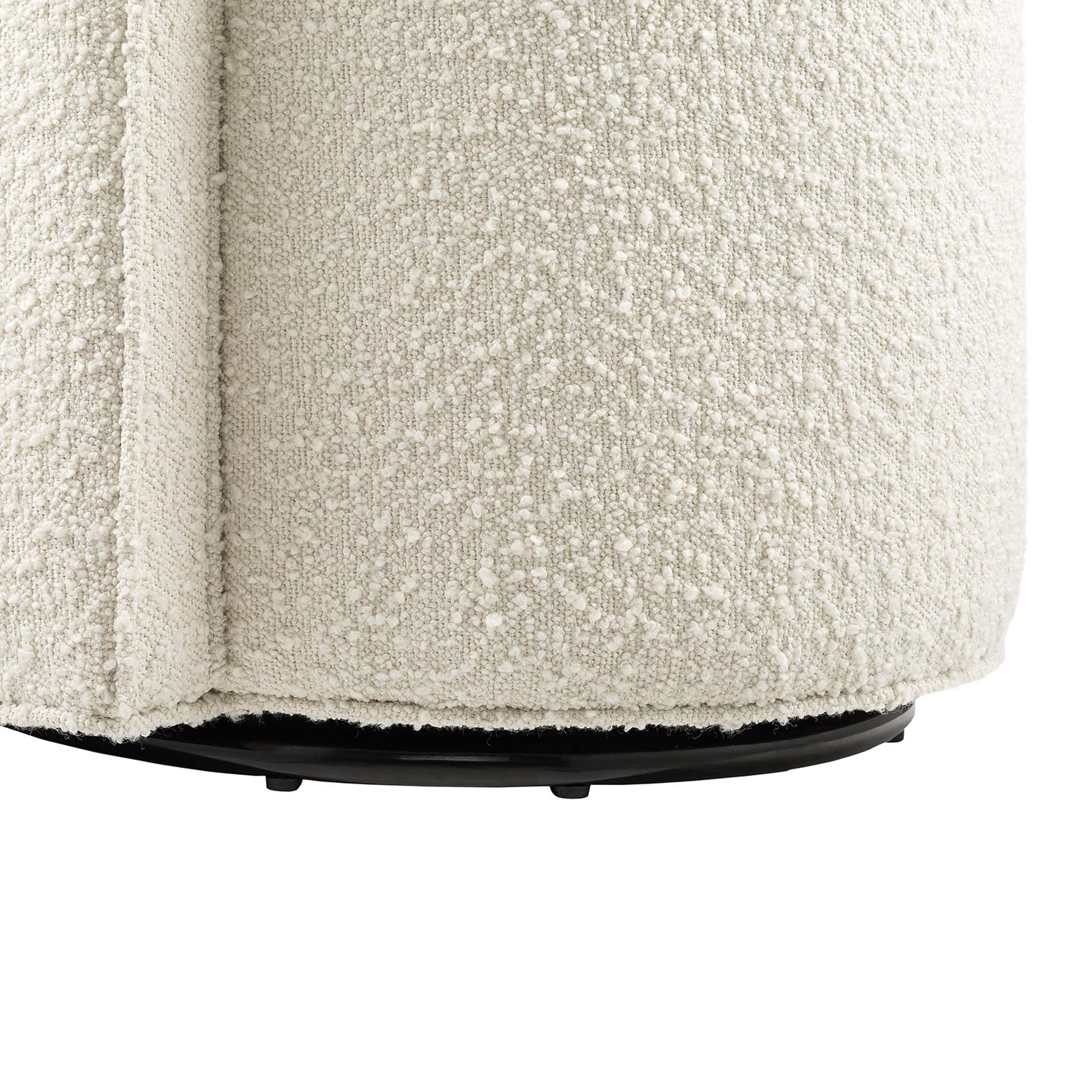 Della Boucle Fabric Swivel Chair, Ivory