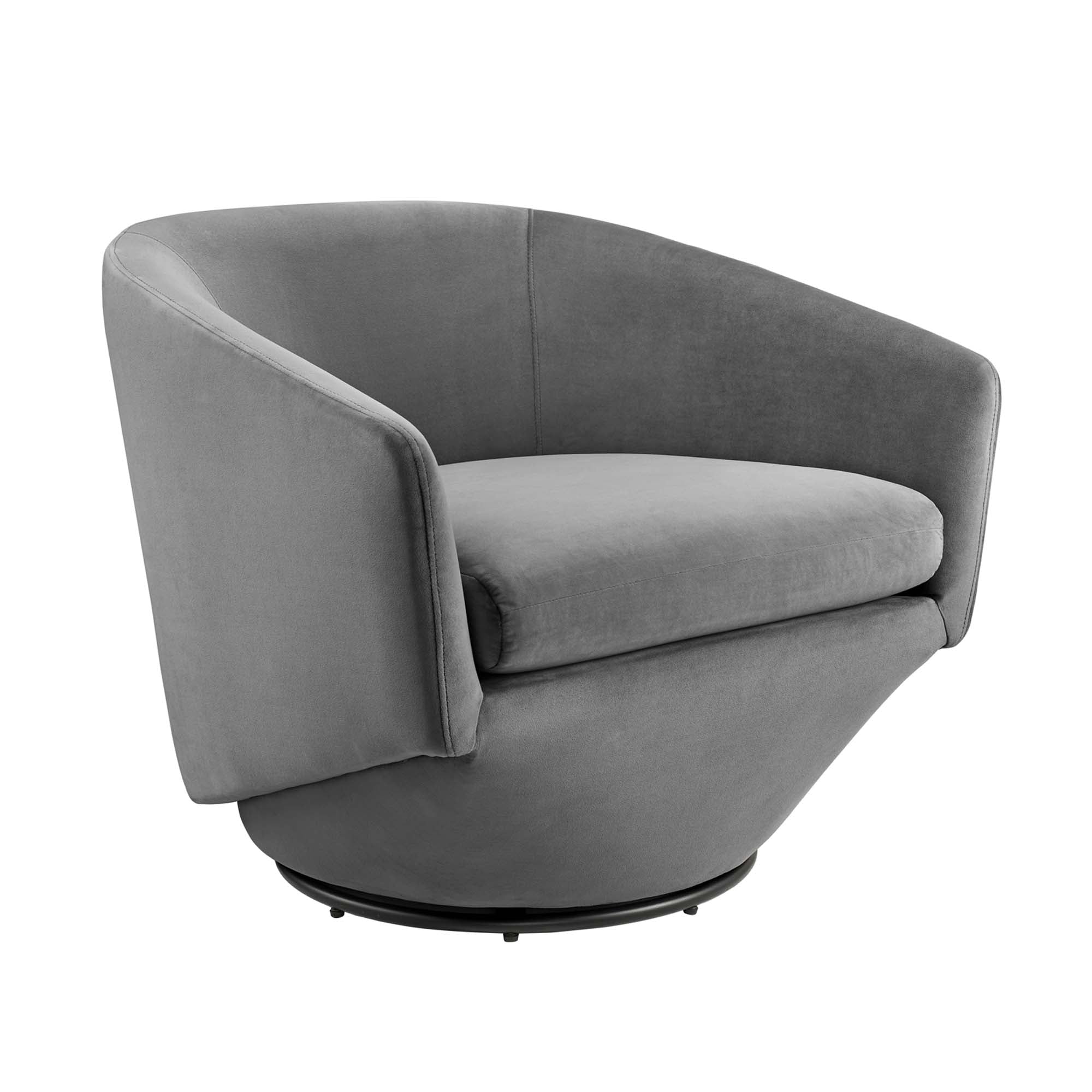 Series Performance Velvet Fabric Swivel Chair, Gray