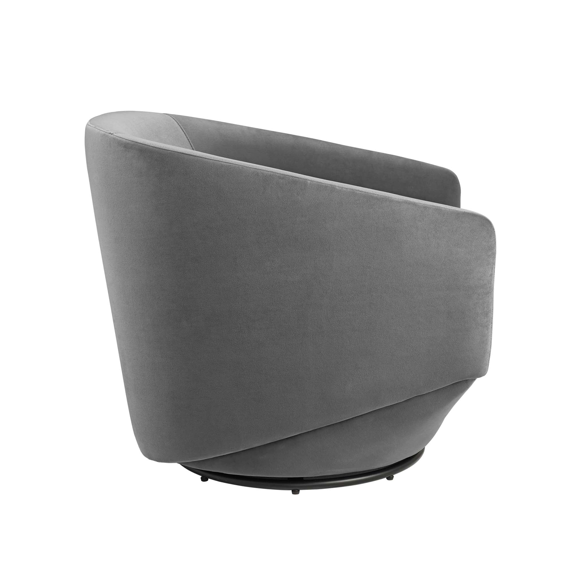 Series Performance Velvet Fabric Swivel Chair, Gray