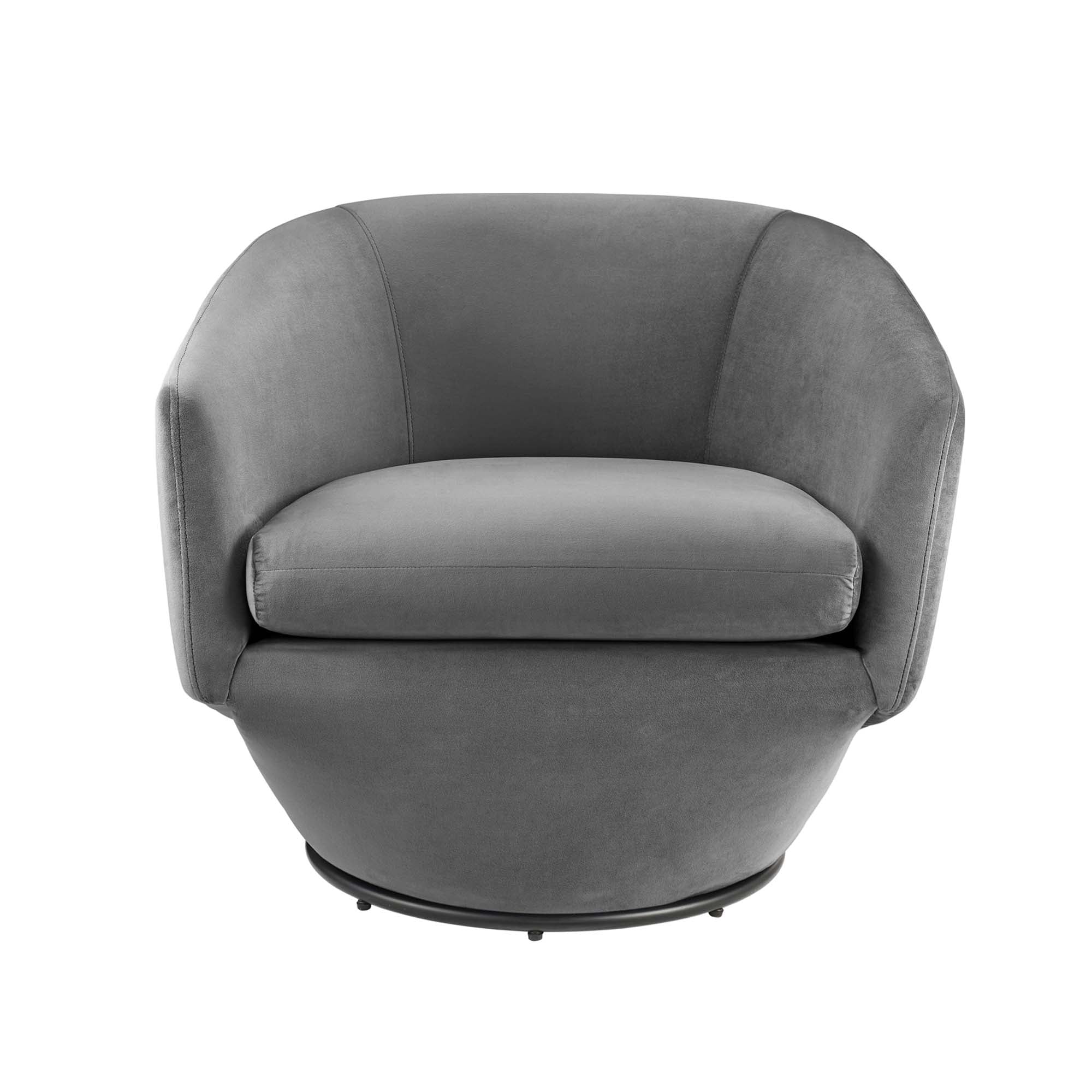 Series Performance Velvet Fabric Swivel Chair, Gray
